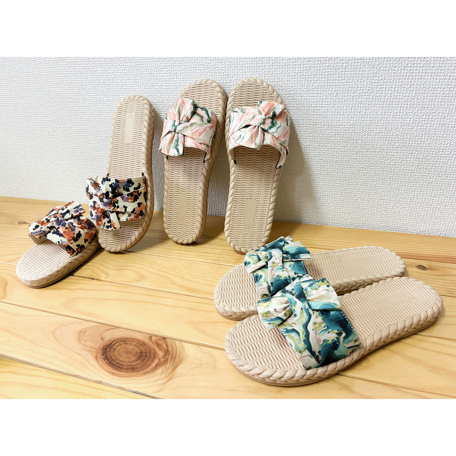 CZ エスパドリーユ風サンダル ノット