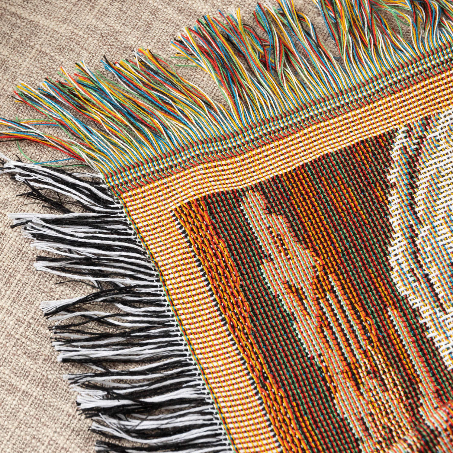 ジャガード織 スローケットラグ 猫デザイン - 画像4