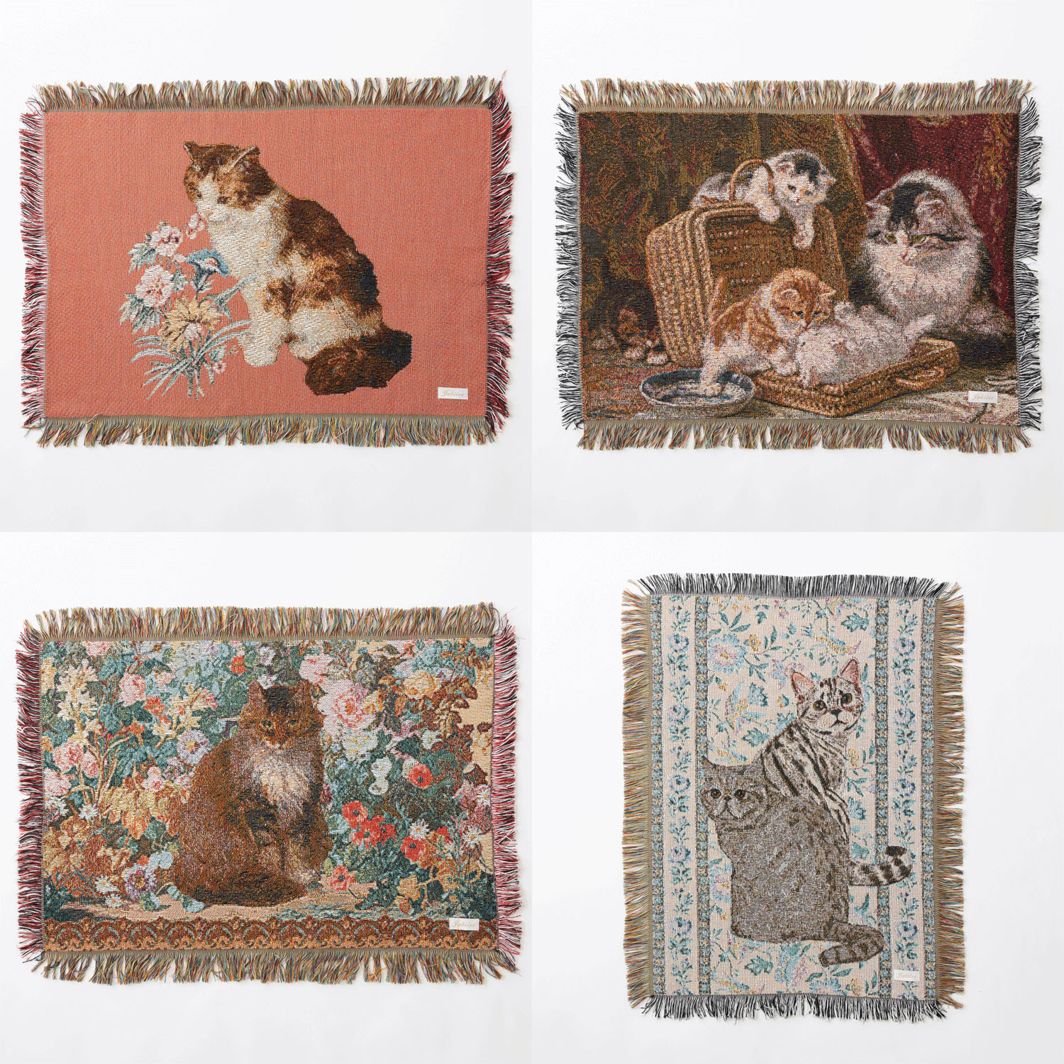 ジャガード織ラグマット 猫【02番次回未定】