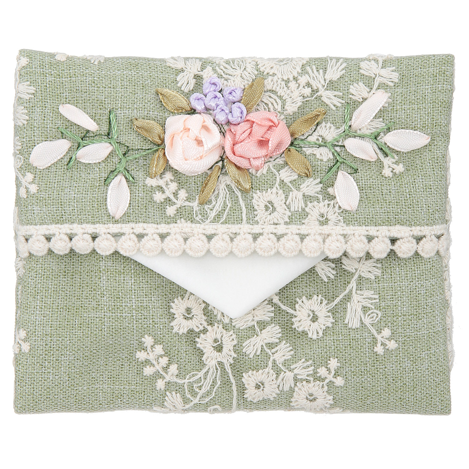 リボン刺繍フローリストシリーズ ミニティッシュケース - 画像2