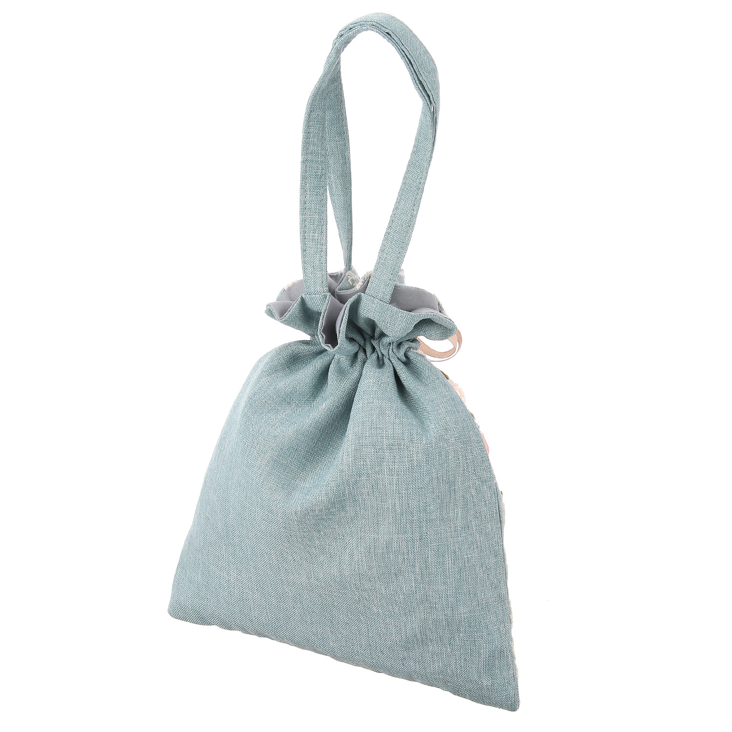 リボン刺繍フローリストシリーズ 巾着型バッグ - 画像5