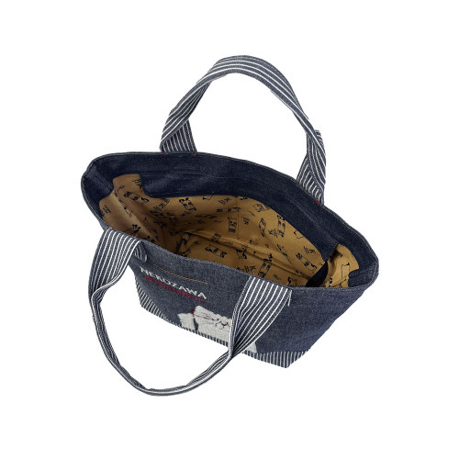 デニム調＆ヒッコリーミニバッグ ネコまるけ - 画像11