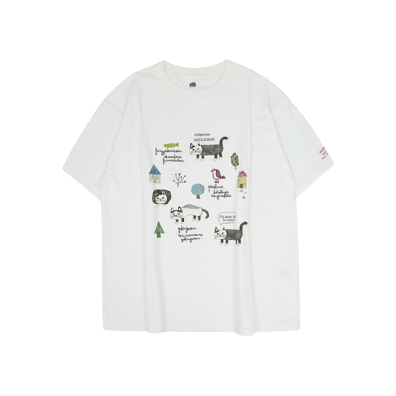 接触冷感 オフホワイトTシャツ マチルダさん柄 - 画像1