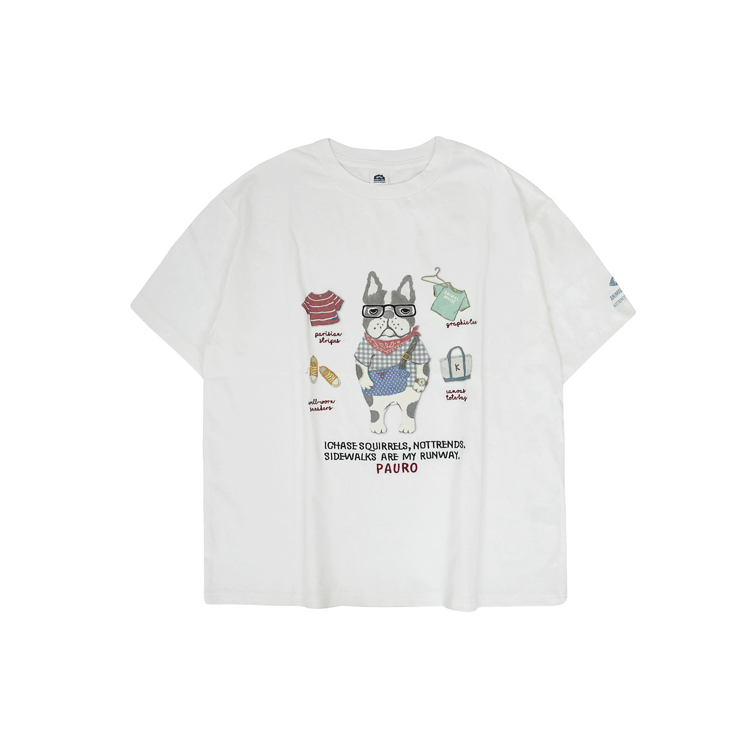 接触冷感 オフホワイトTシャツ パウロ柄 - 画像1