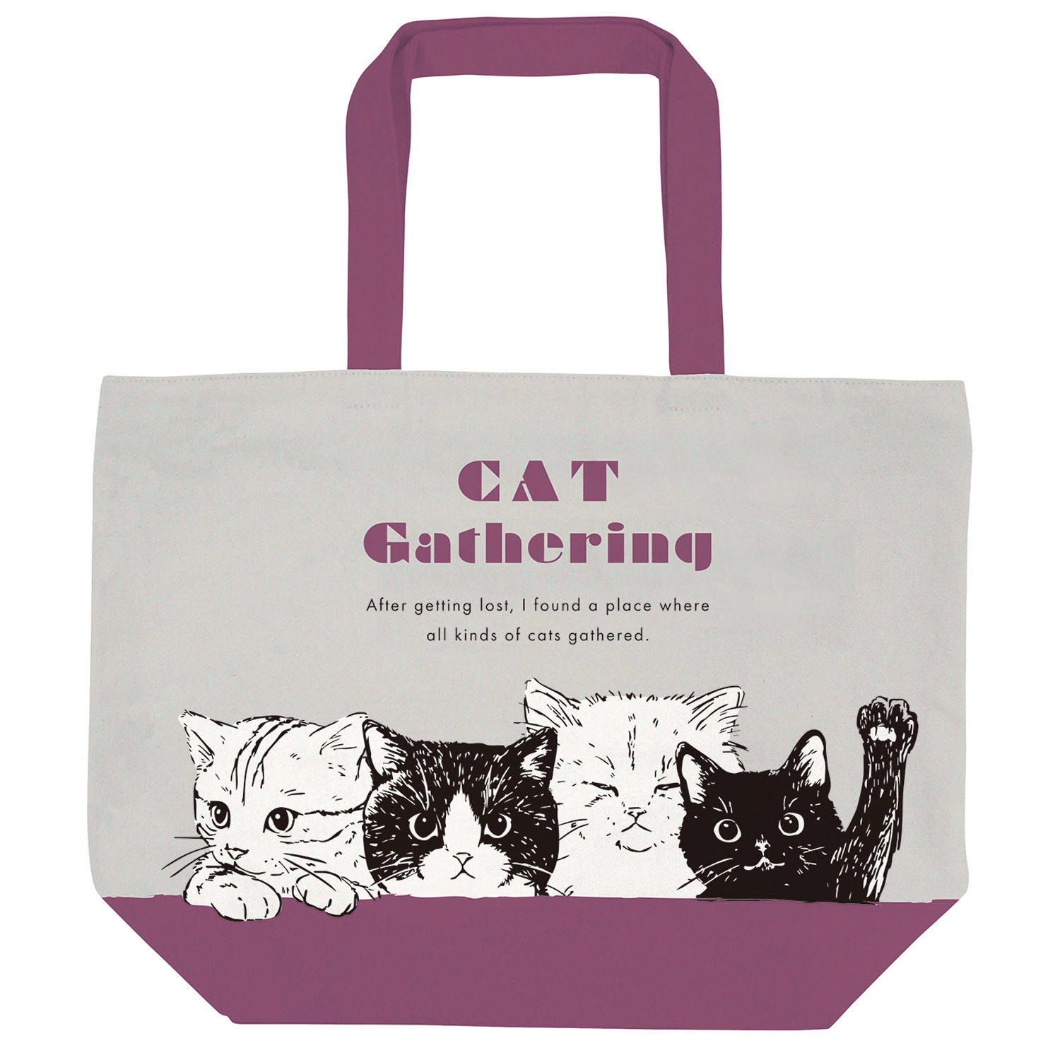 横型トートバッグ キャット集会