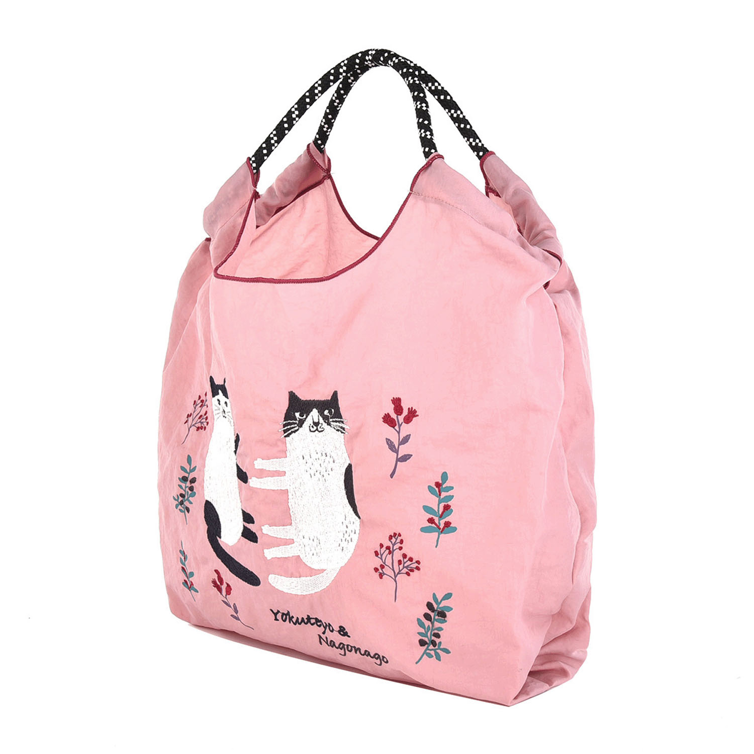 撥水加工刺繍ワッシャーバッグ M なごなごさん柄 - 画像11