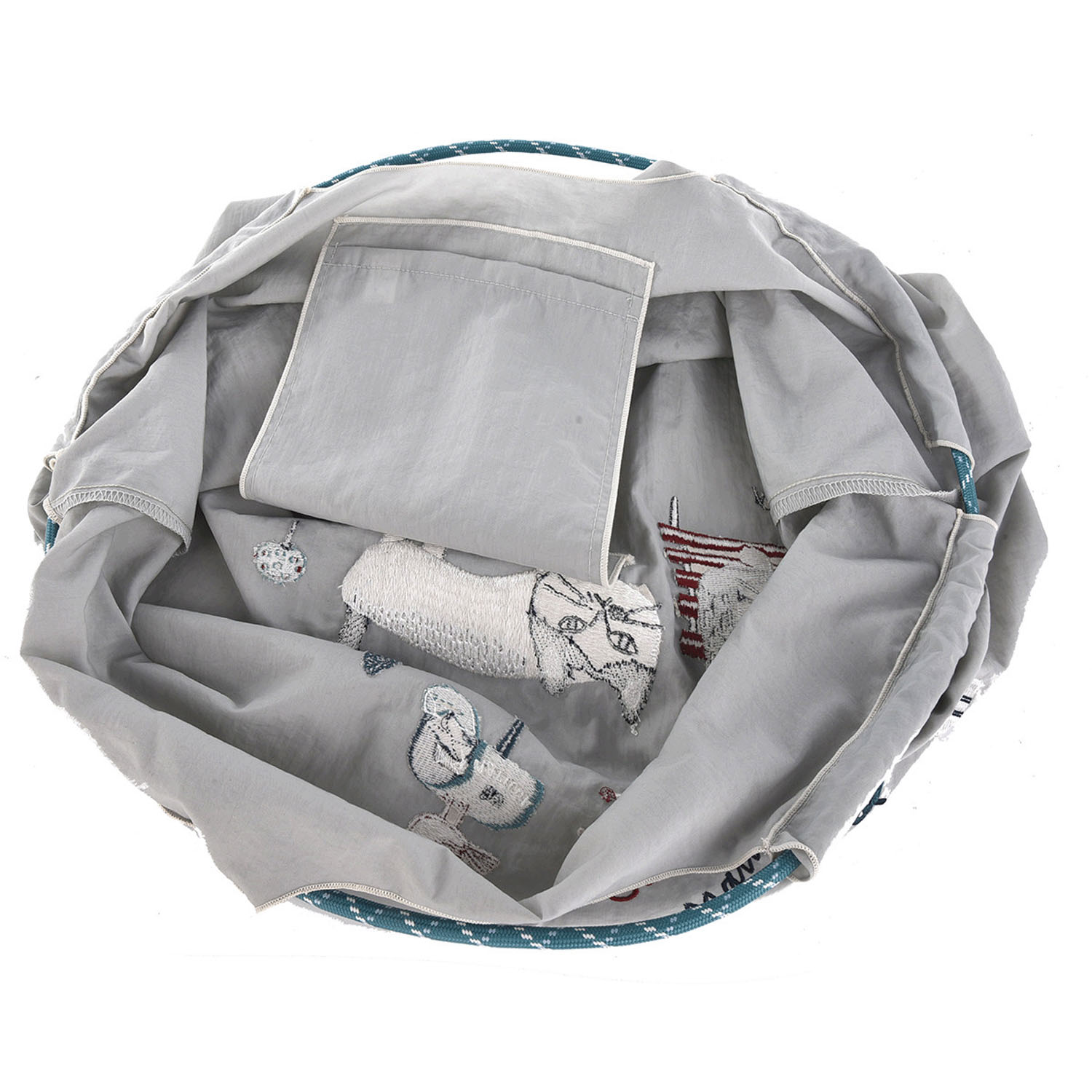 【オフホワイト：取り扱い終了】撥水加工刺繍ワッシャーバッグ L マチルダさん柄 - 画像9