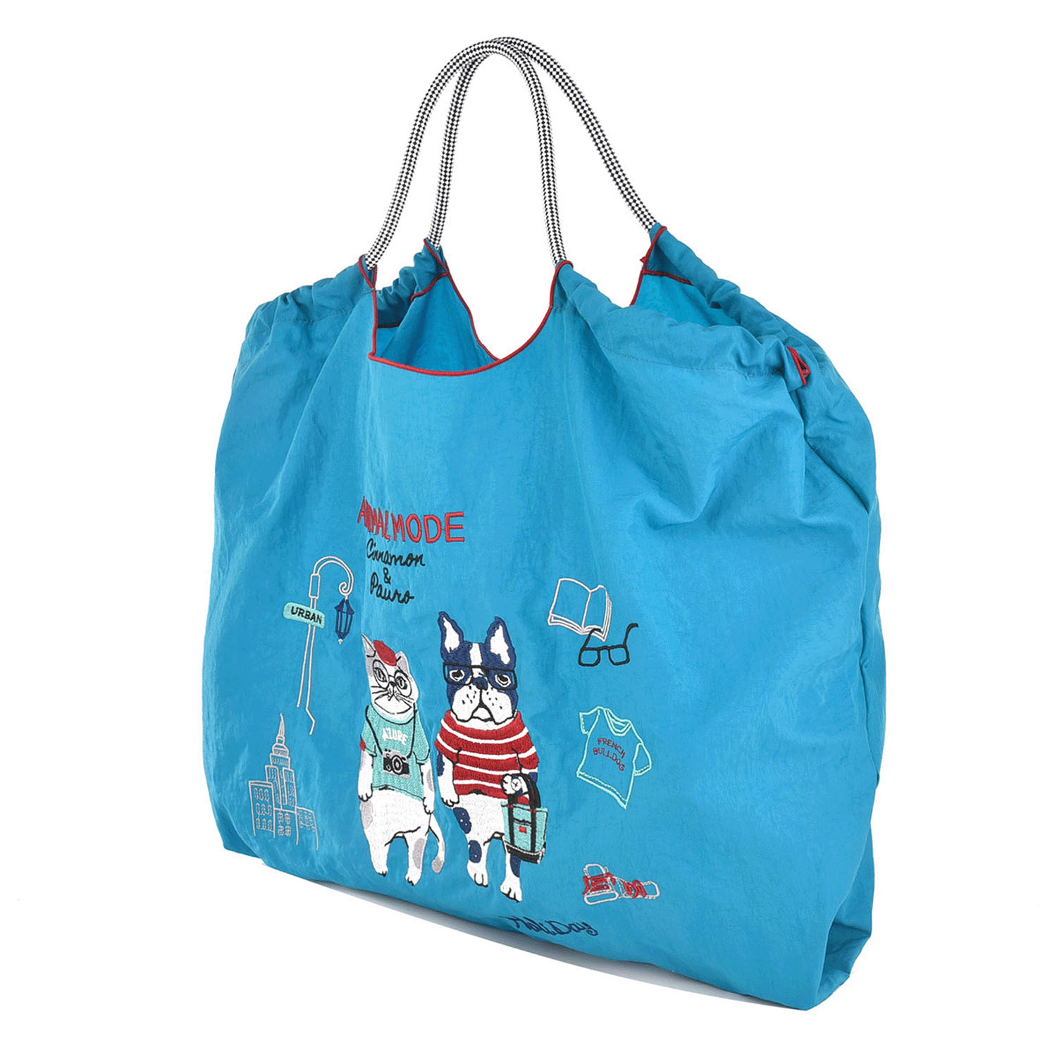 撥水加工刺繍ワッシャーバッグ L アニマルモード柄 - 画像14