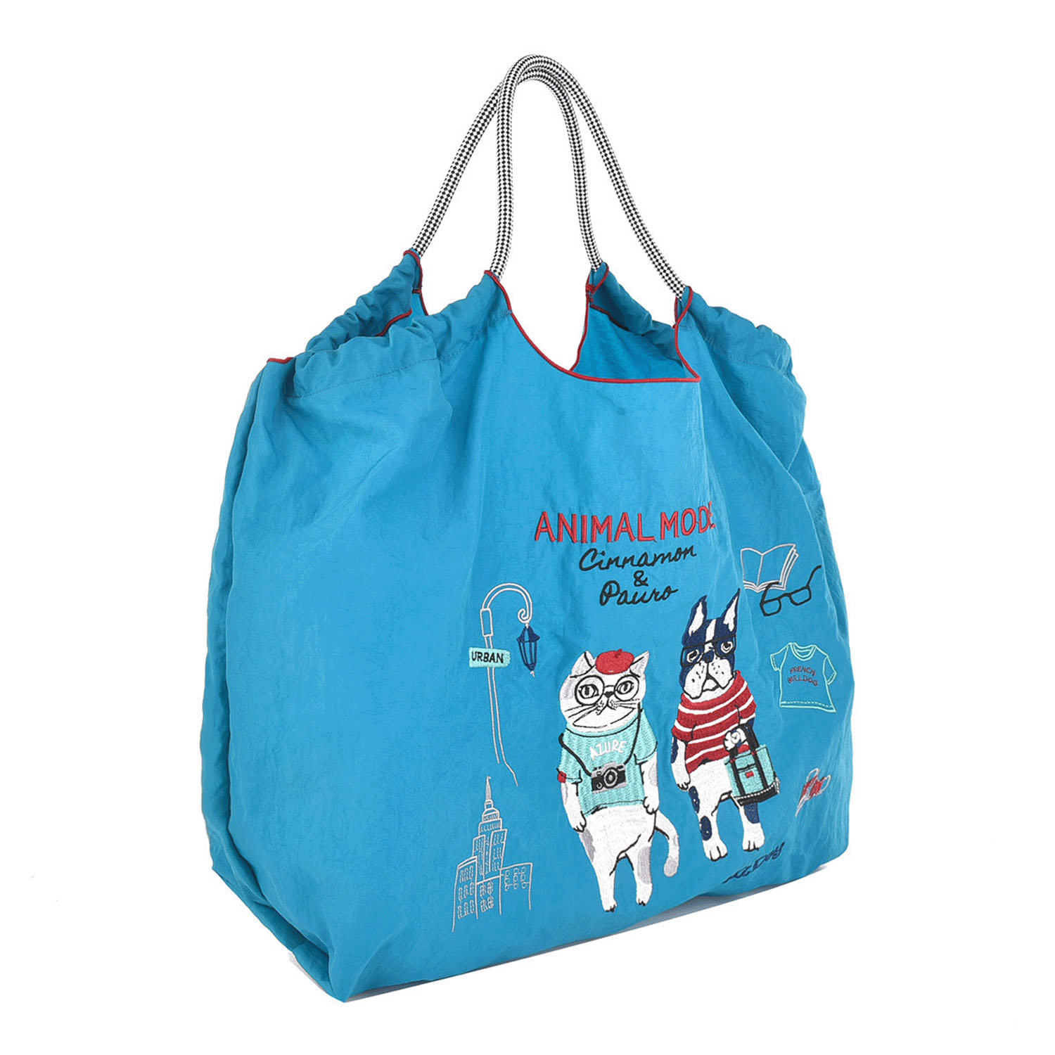 撥水加工刺繍ワッシャーバッグ L アニマルモード柄 - 画像15