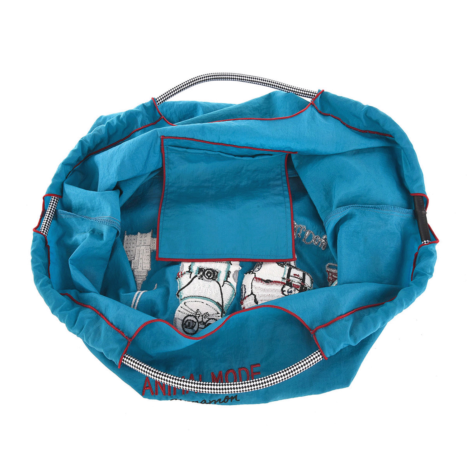 撥水加工刺繍ワッシャーバッグ L アニマルモード柄 - 画像21