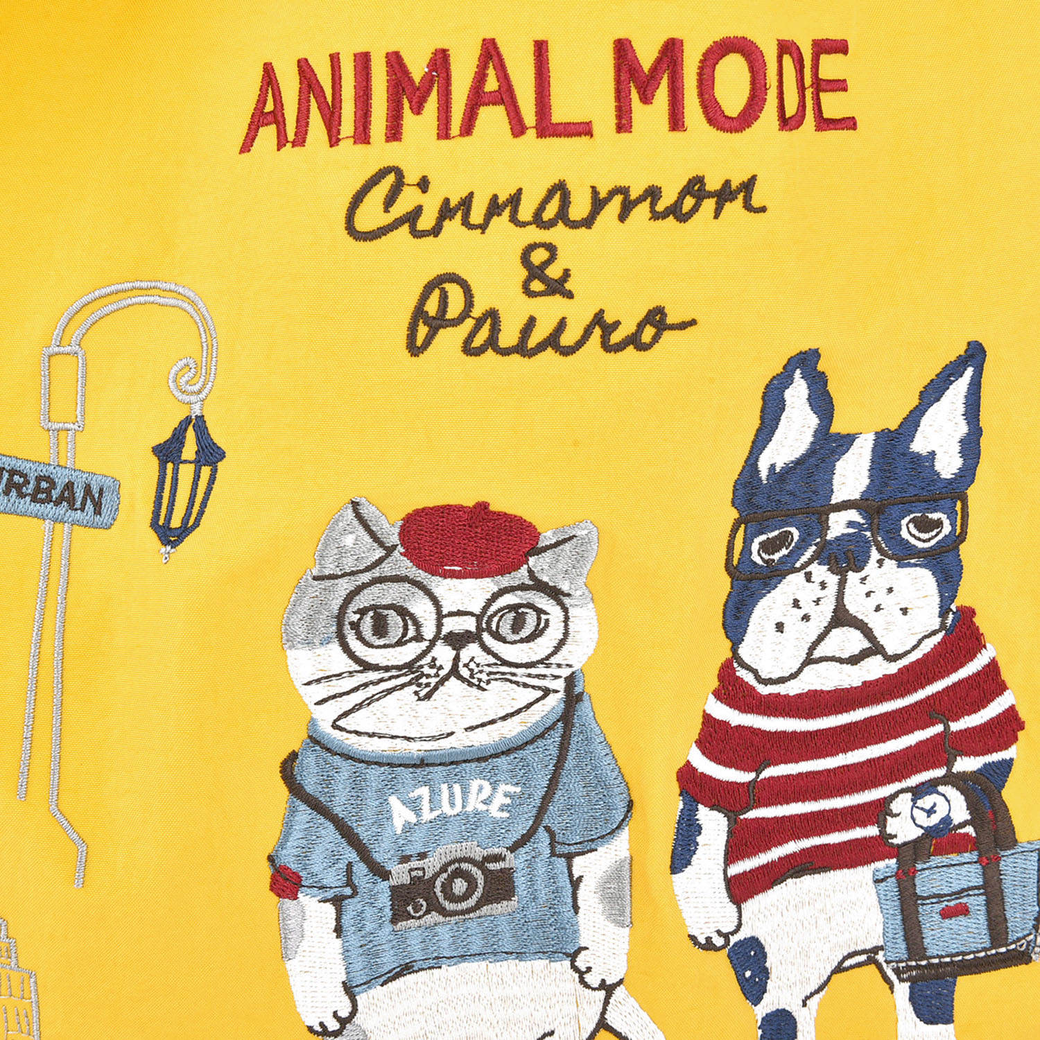 撥水加工刺繍ワッシャーバッグ L アニマルモード柄 - 画像5