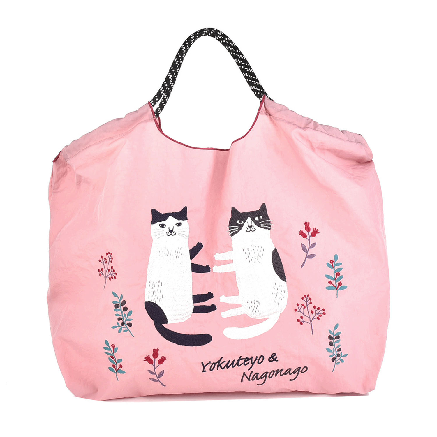 撥水加工刺繍ワッシャーバッグ L なごなごさん柄 - 画像13