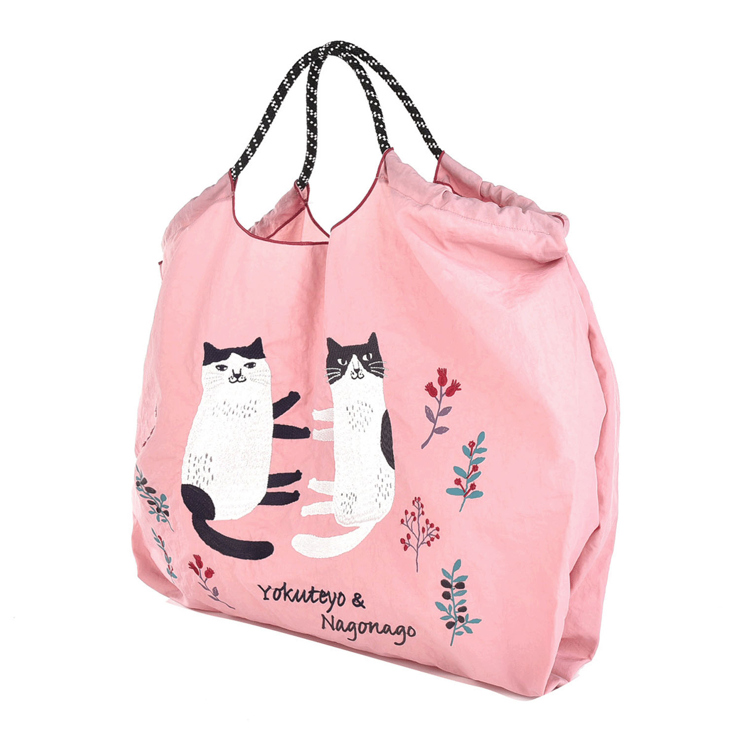 撥水加工刺繍ワッシャーバッグ L なごなごさん柄 - 画像14