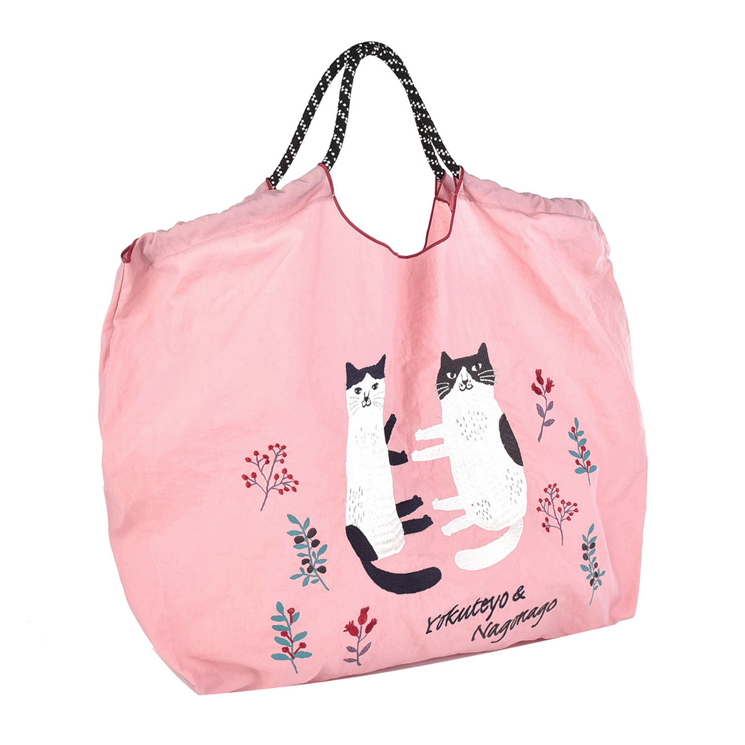 撥水加工刺繍ワッシャーバッグ L なごなごさん柄 - 画像15