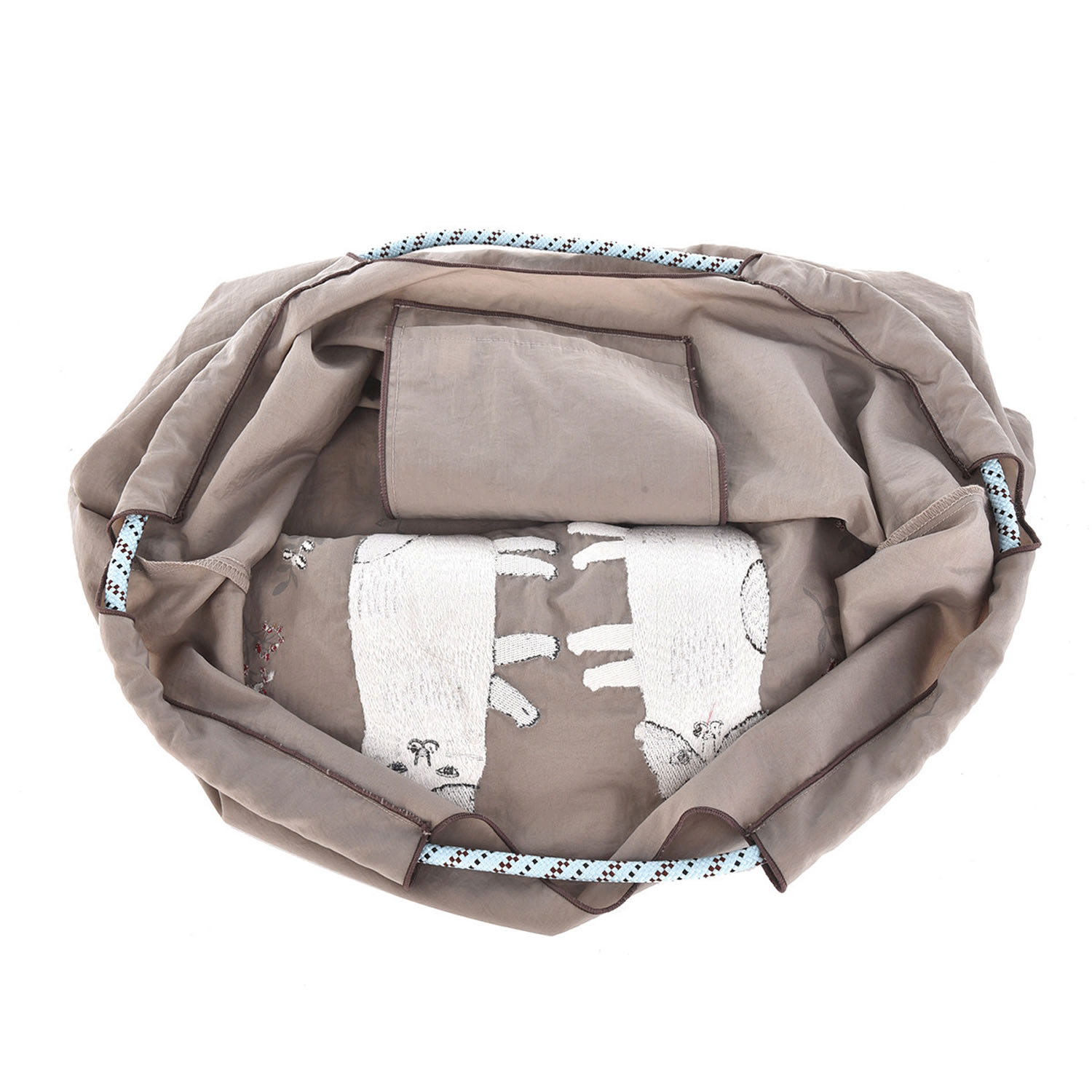 撥水加工刺繍ワッシャーバッグ L なごなごさん柄 - 画像9