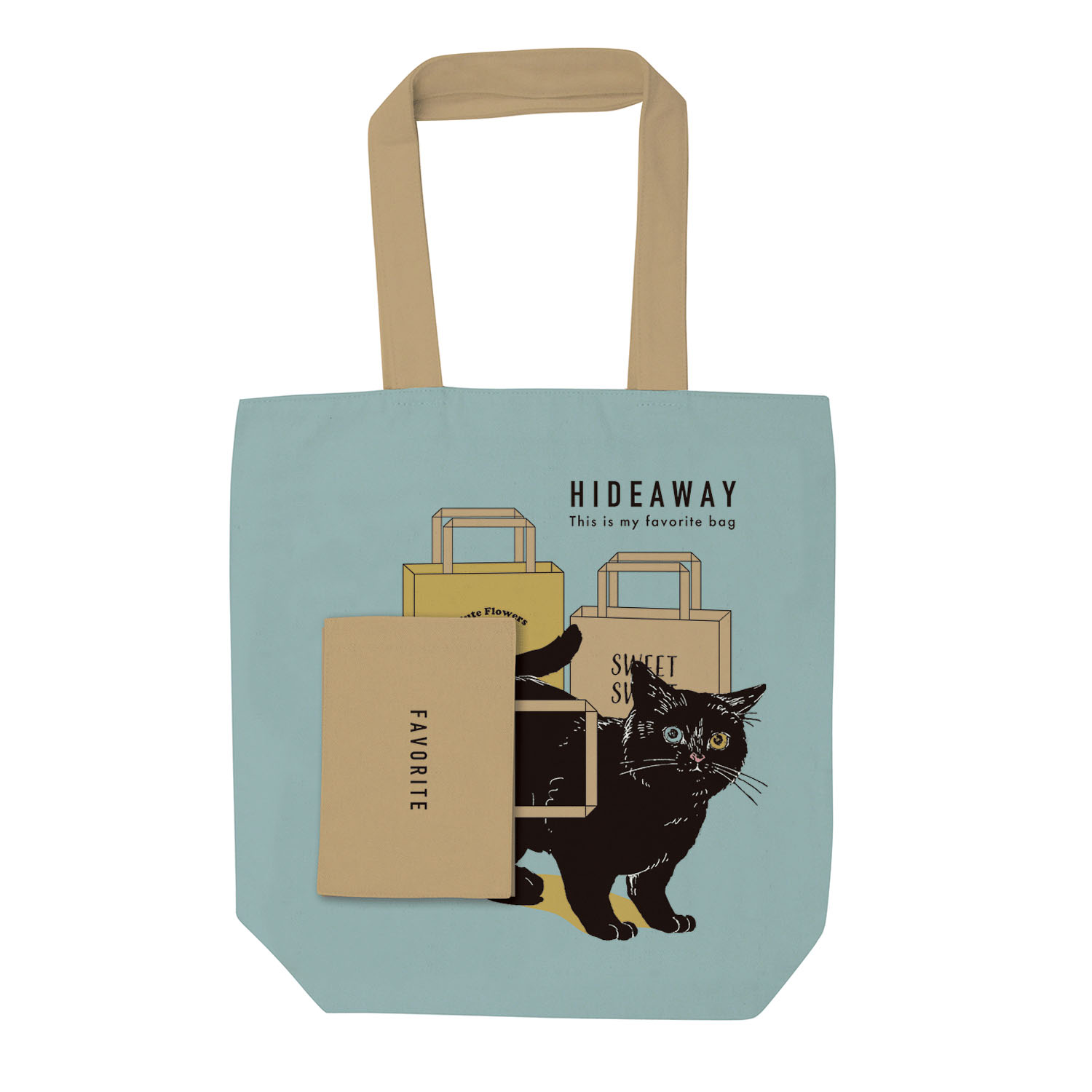 前ポケット付きトートバッグ レオン紙袋