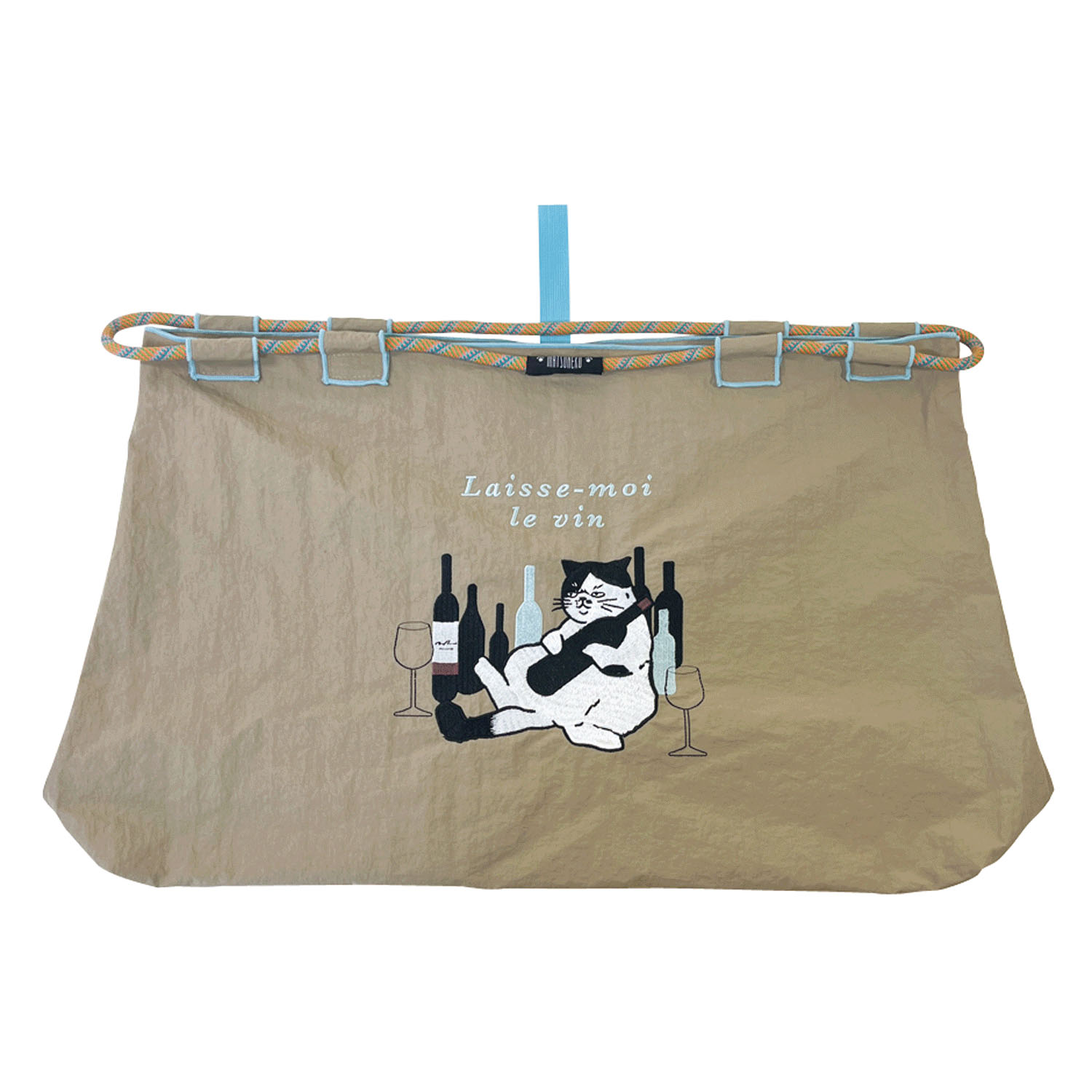 刺繍バッグL ブチネコ