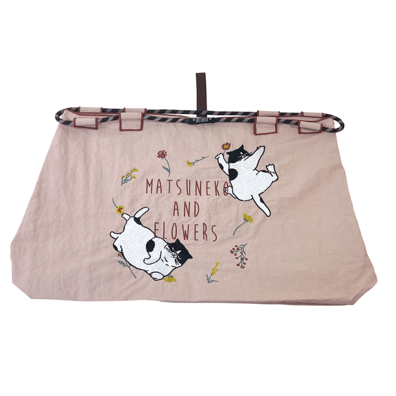 刺繍バッグL マツネコと草花