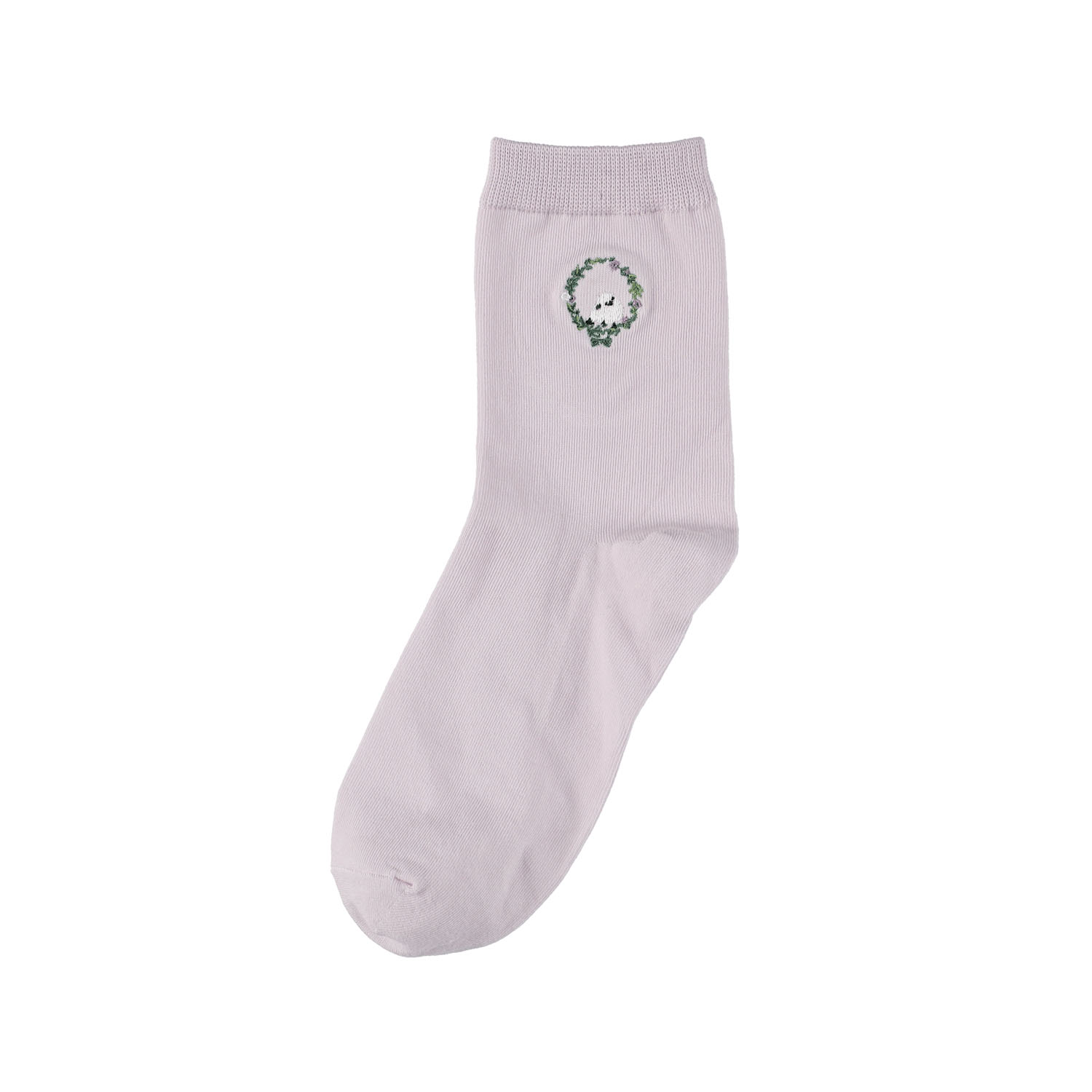 刺繍ソックス リースしまださん パープル - 画像1