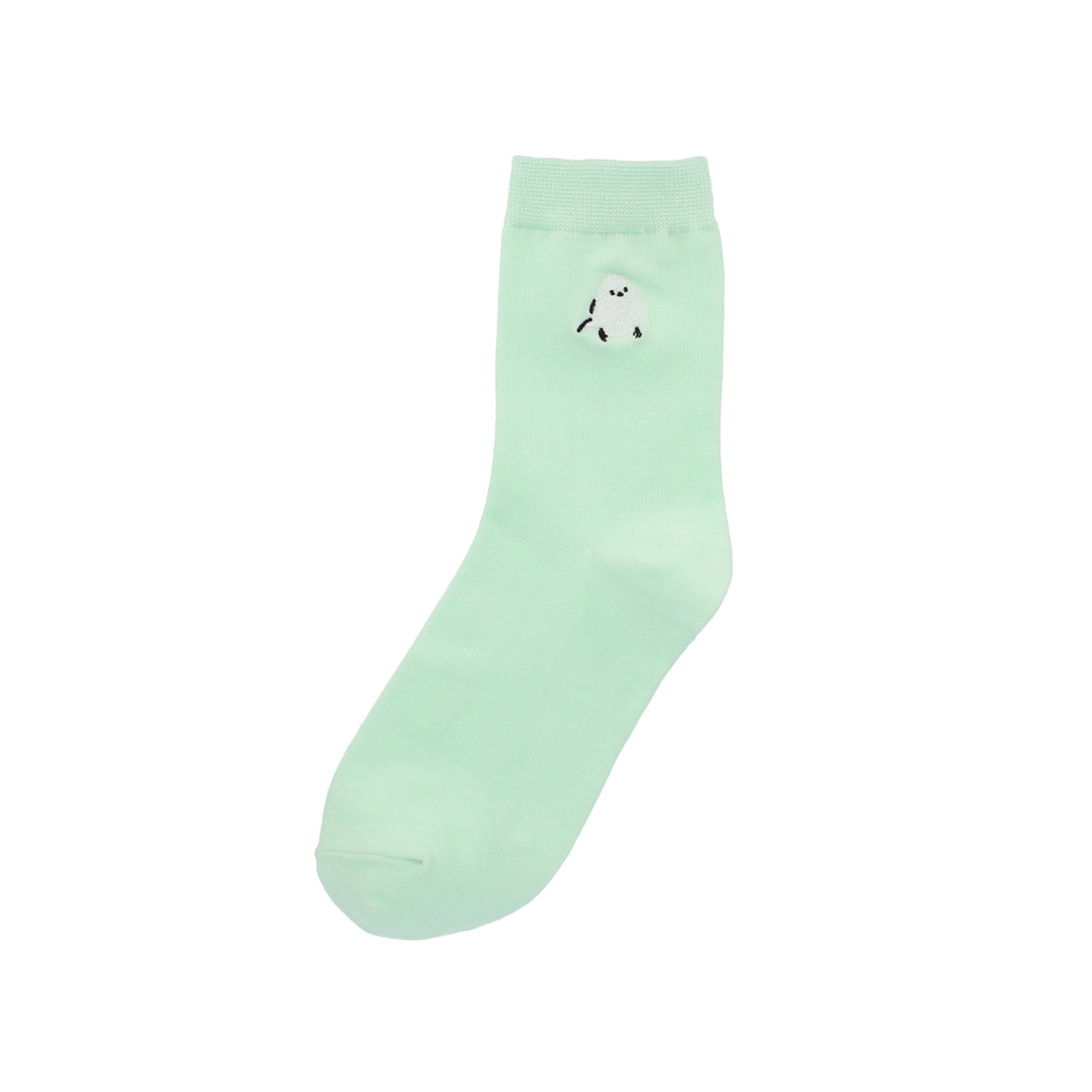 刺繍ソックス ポイントシマダ ミント - 画像1