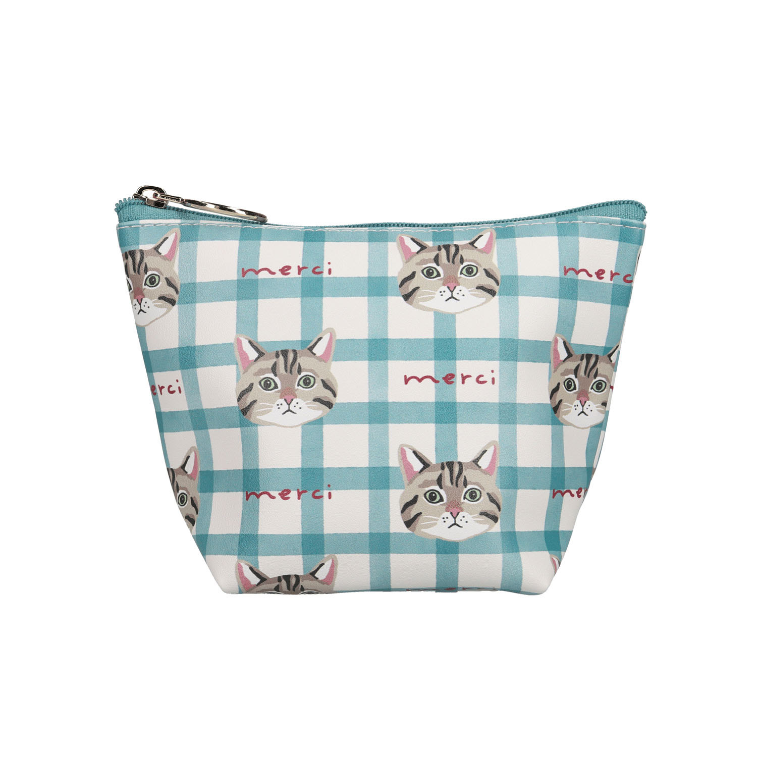 ouaf ouaf ＆ miaou marche マチ付きポーチ ティーグルチェック