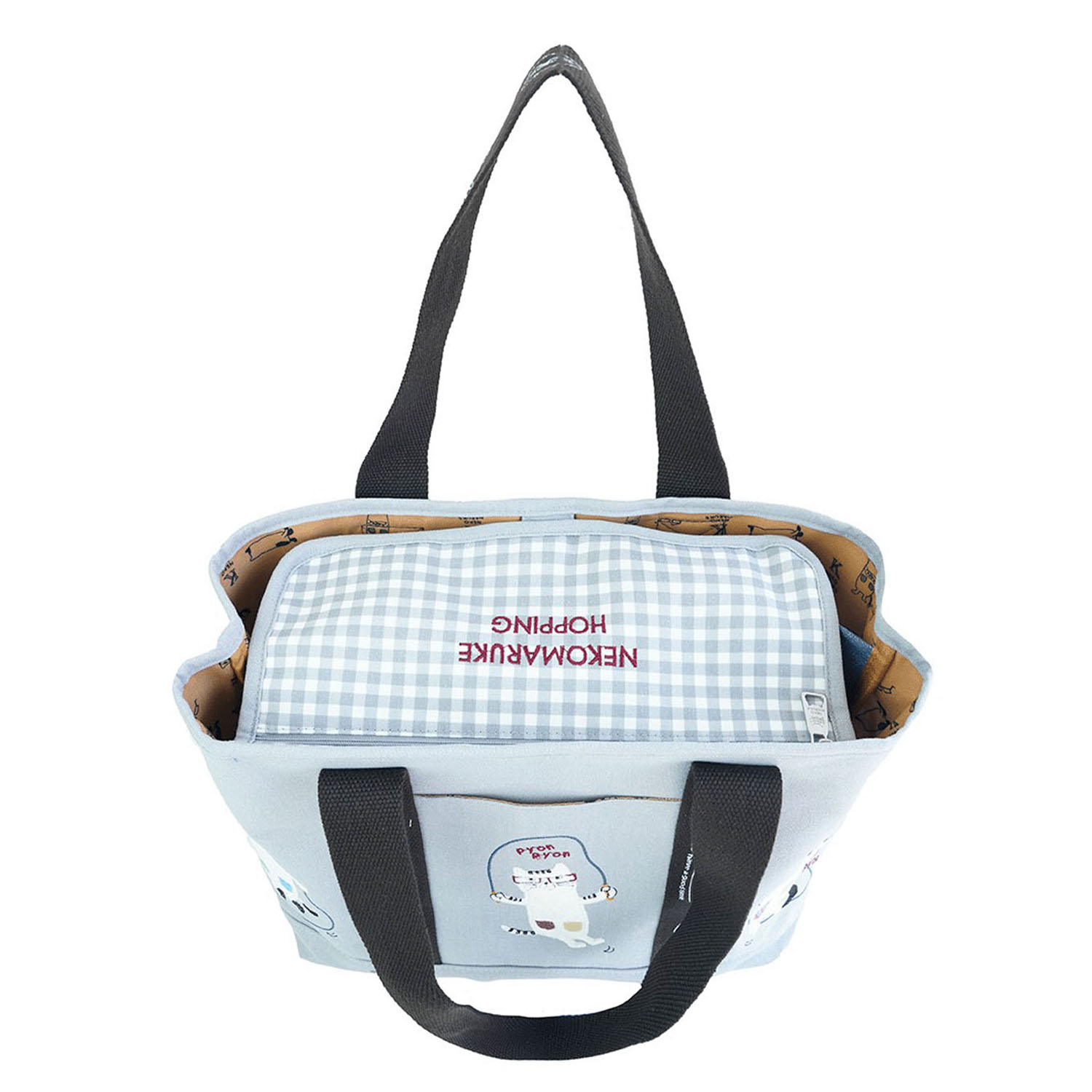 蓋付き仕切りトートM ネコまるけ - 画像12