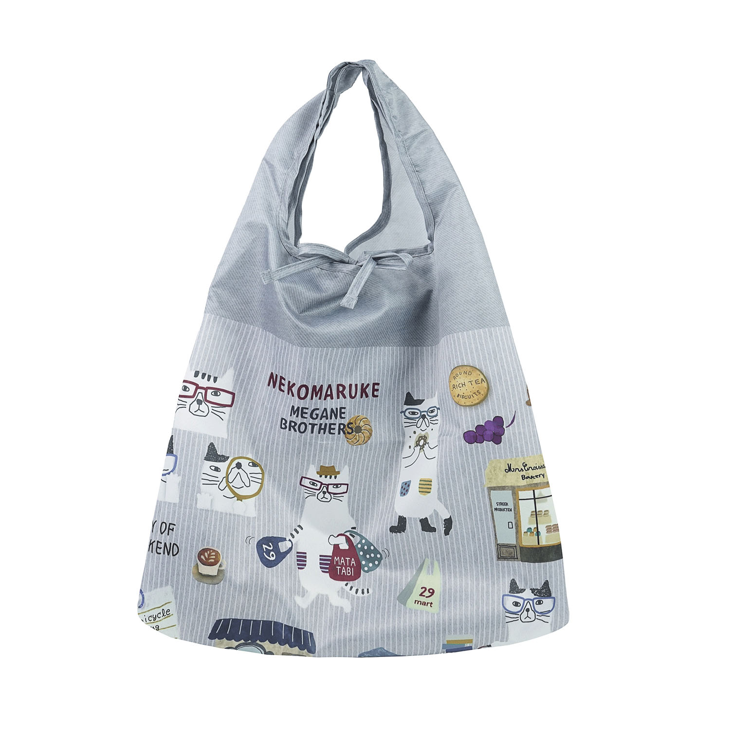 エコバッグ（Lサイズ） ネコまるけ柄 - 画像3