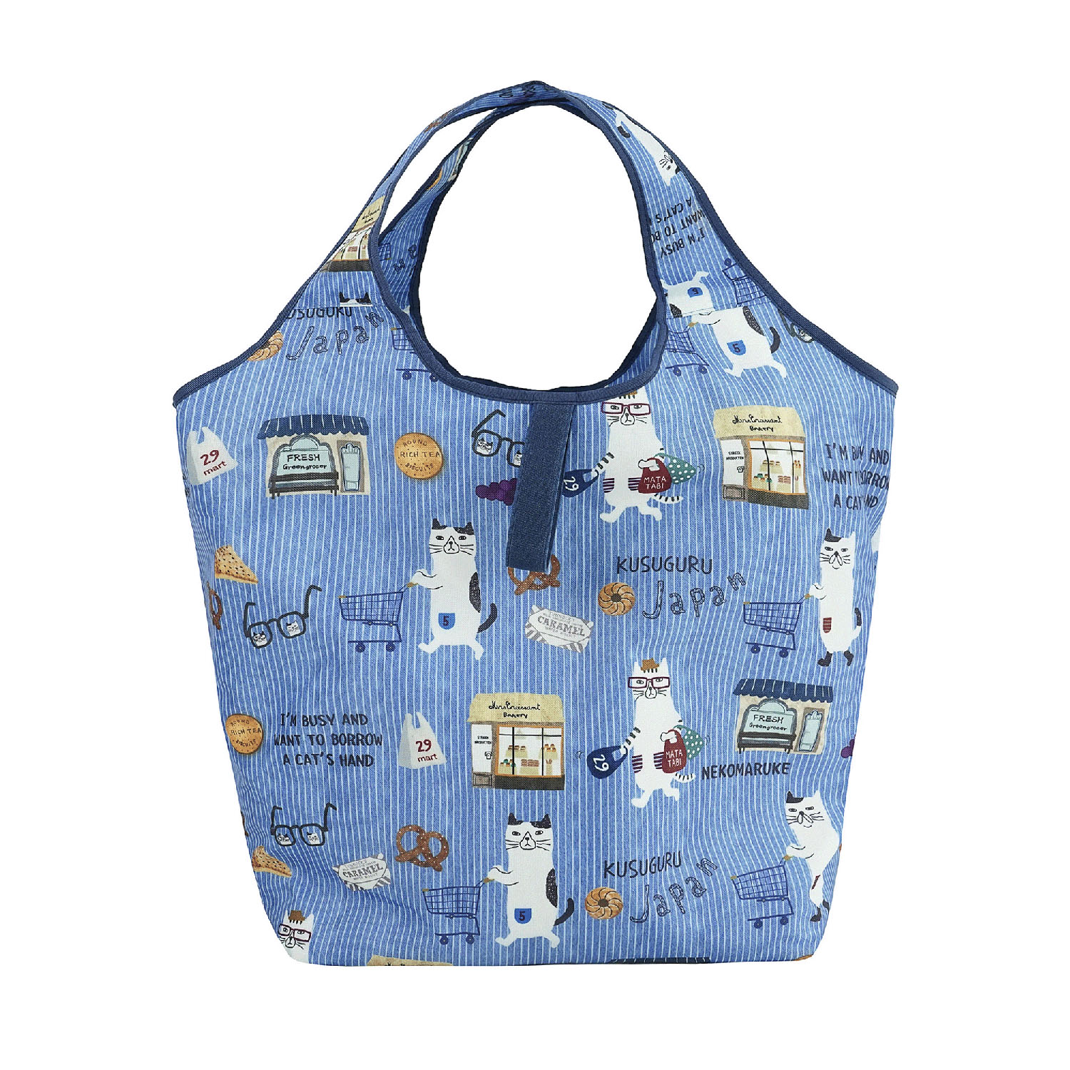 シルバー保冷保温 折り畳みエコバッグ（Lサイズ） ネコまるけ柄 - 画像10