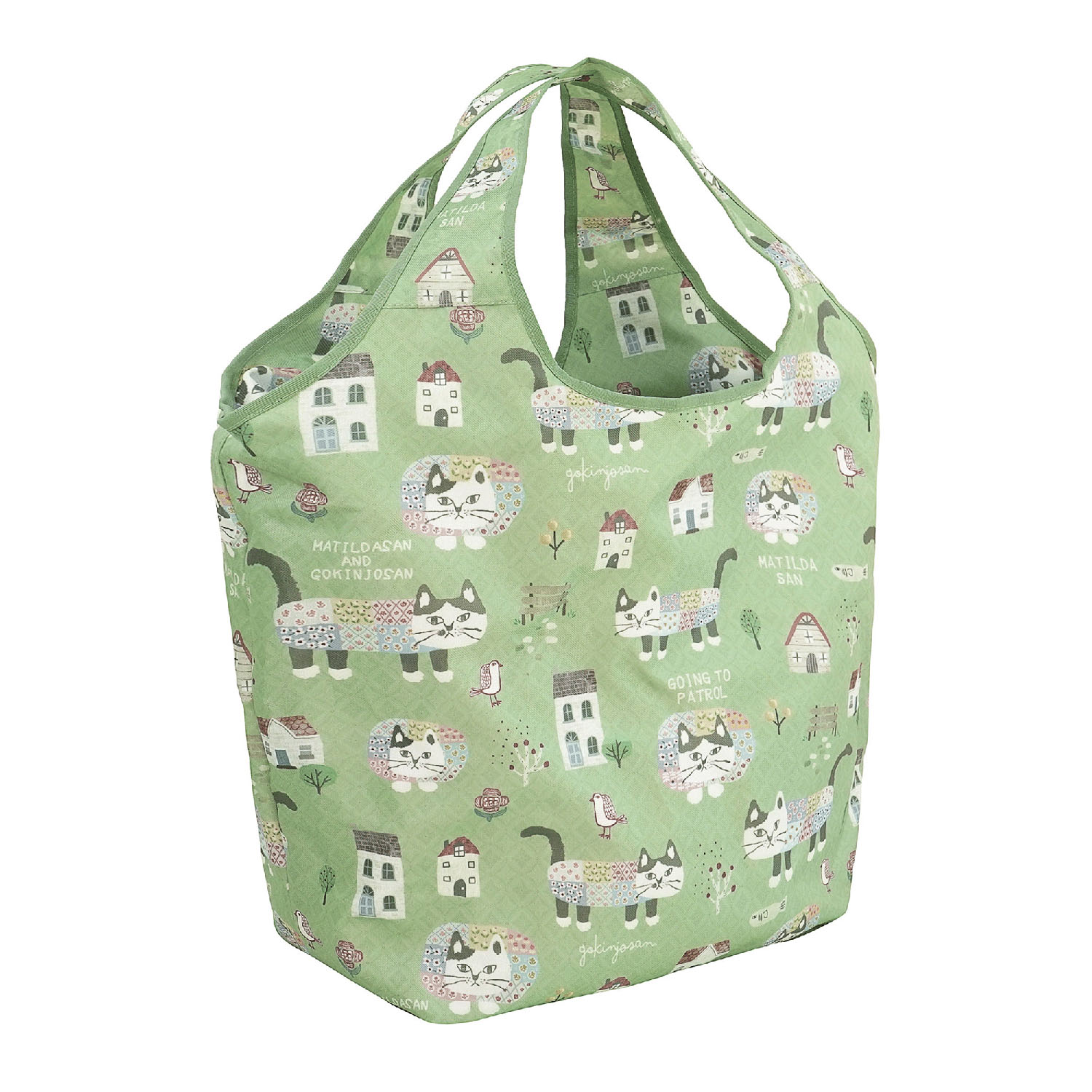 シルバー保冷保温 折り畳みエコバッグ（Lサイズ） マチルダさん柄 - 画像9