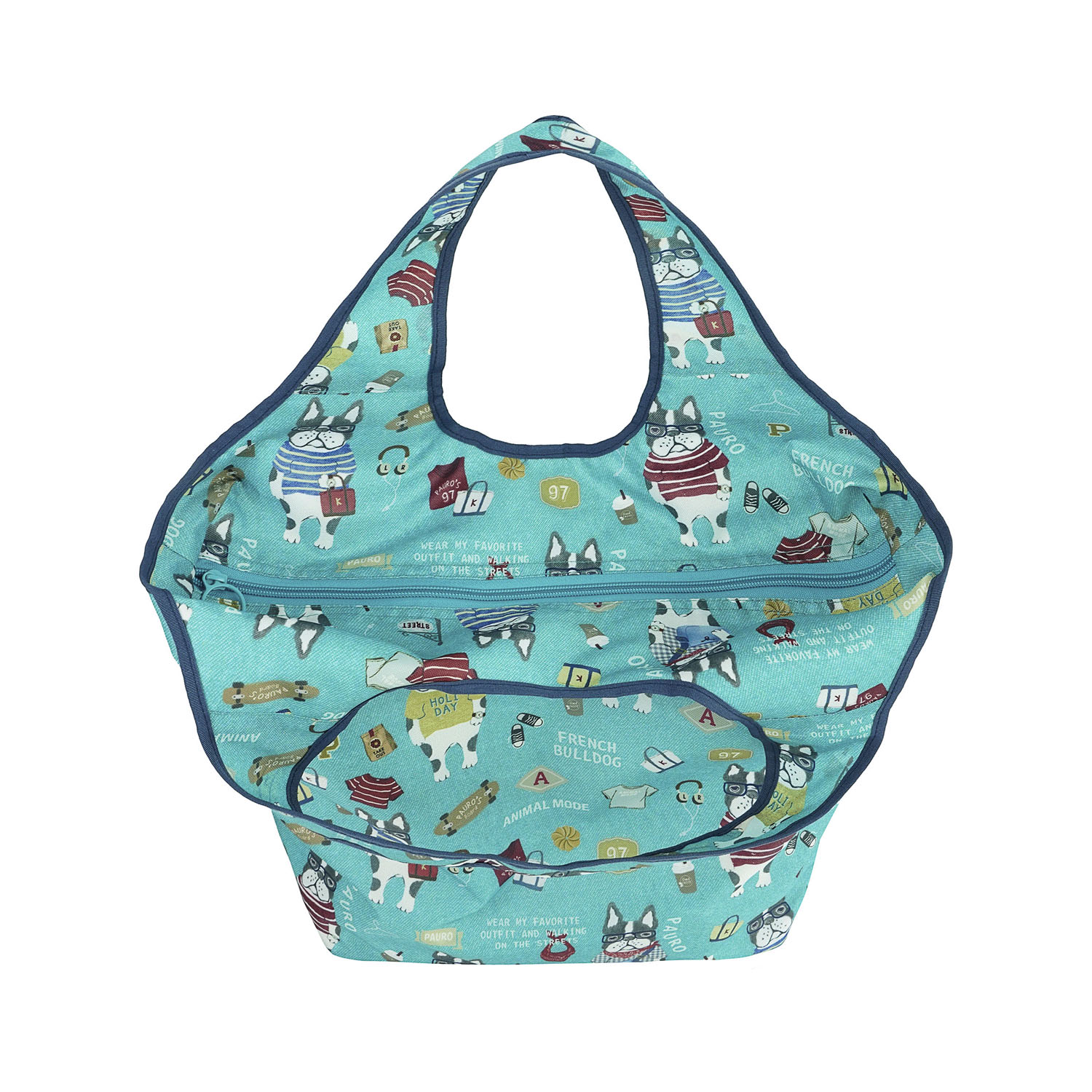 シルバー保冷保温 折り畳みエコバッグ（Lサイズ） ネパウロ柄 - 画像11