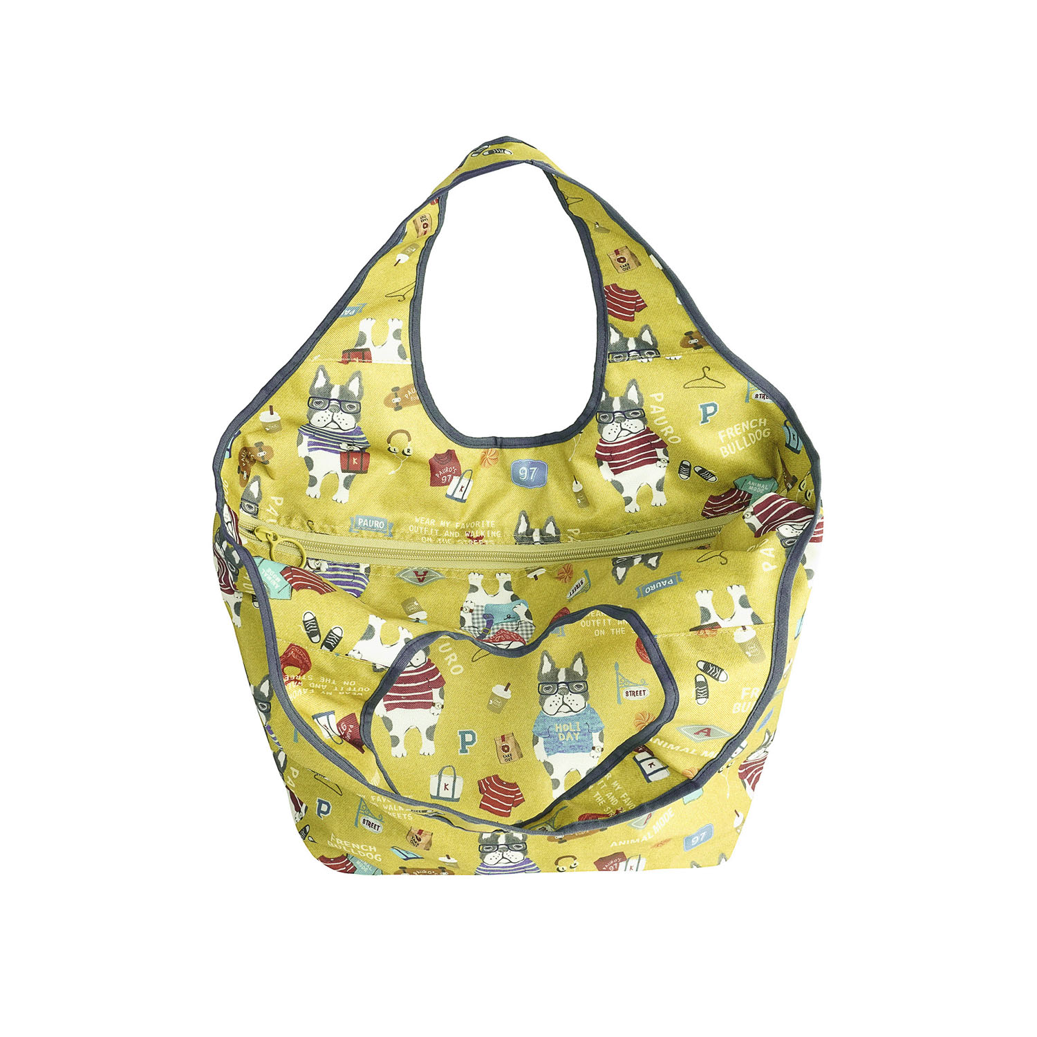 シルバー保冷保温 折り畳みエコバッグ（Lサイズ） ネパウロ柄 - 画像5