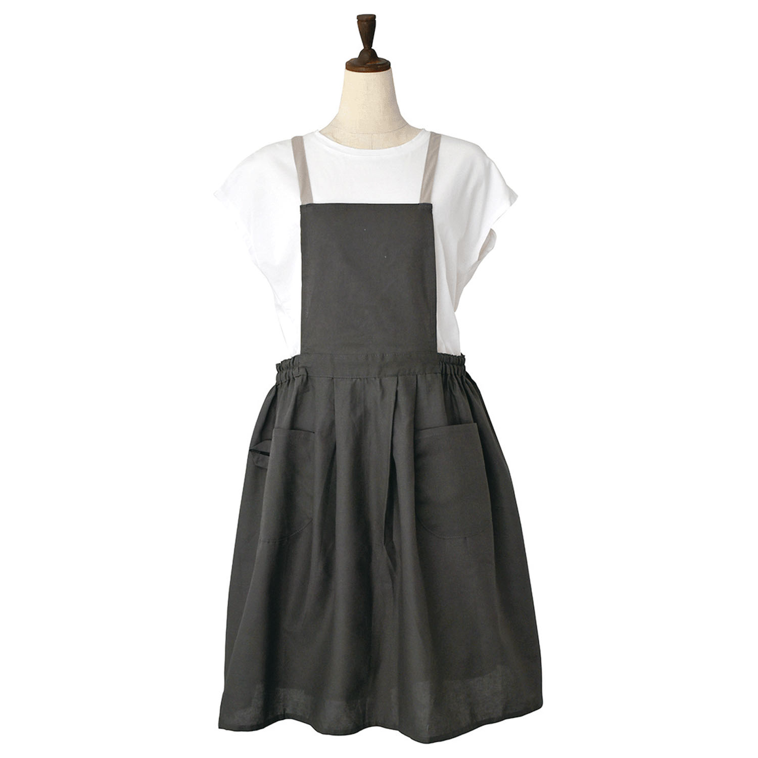 PEPLOS ギャザーエプロン コットンリネン - 画像2