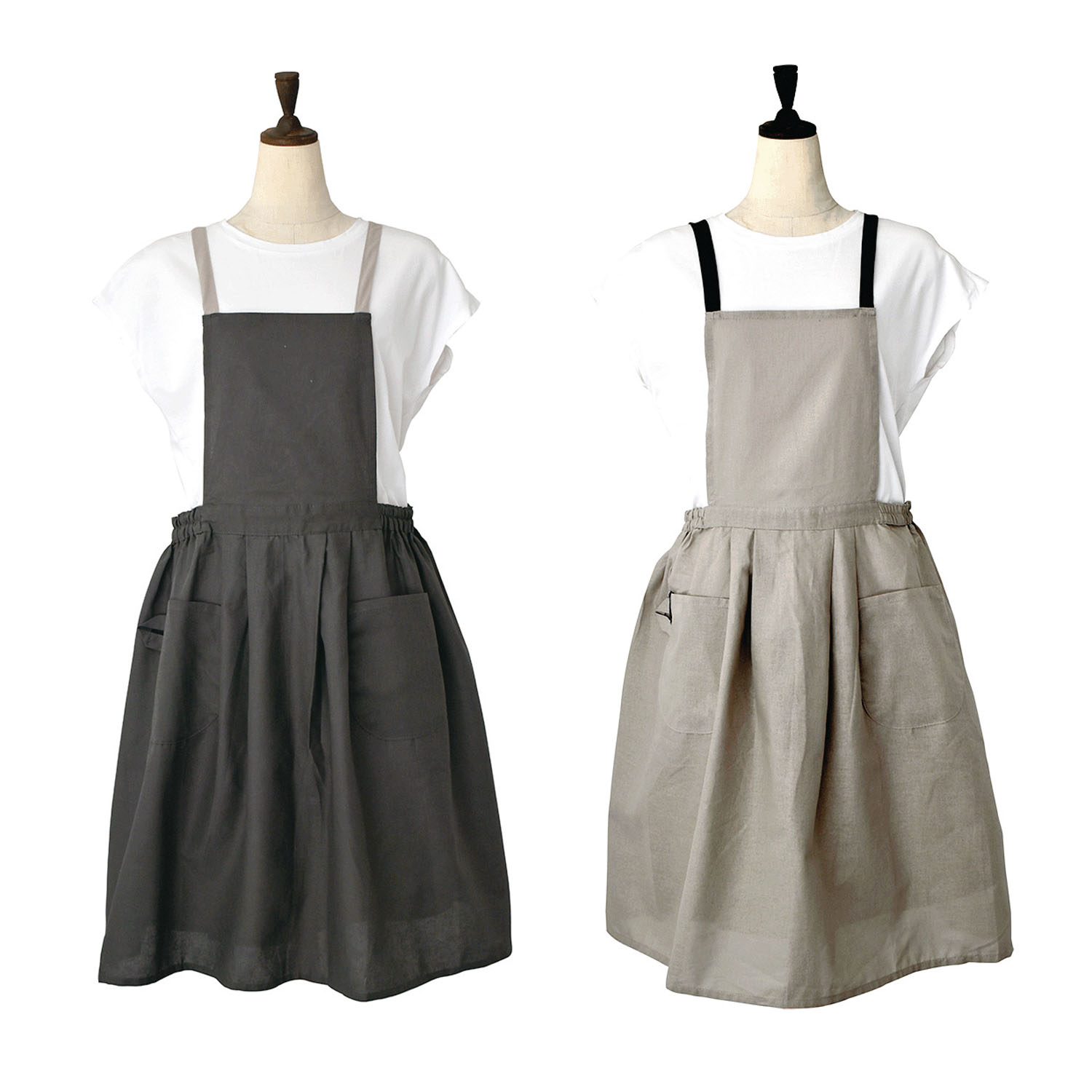 PEPLOS ギャザーエプロン コットンリネン - 画像1