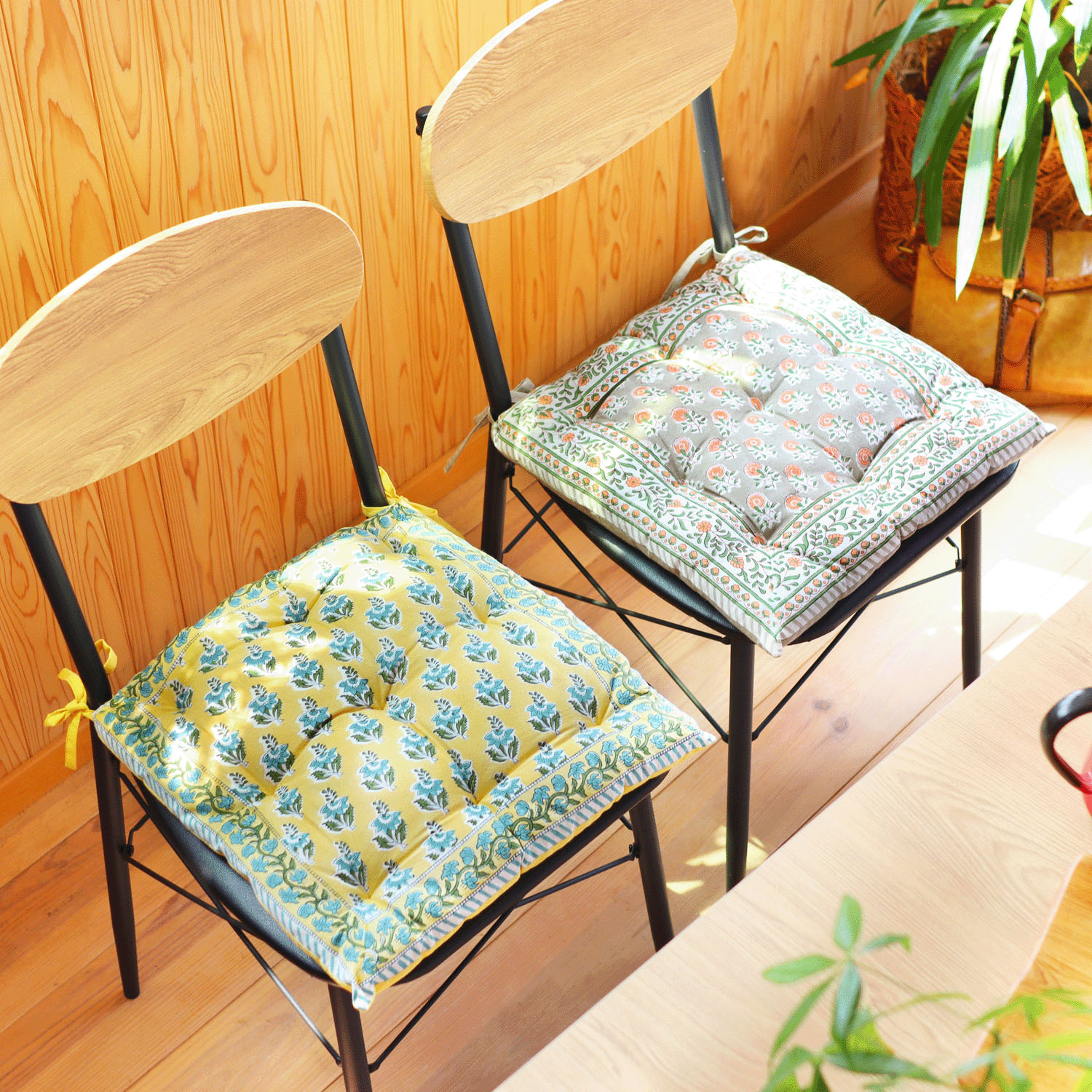 シートクッション  ボニータブロックプリント - 画像2