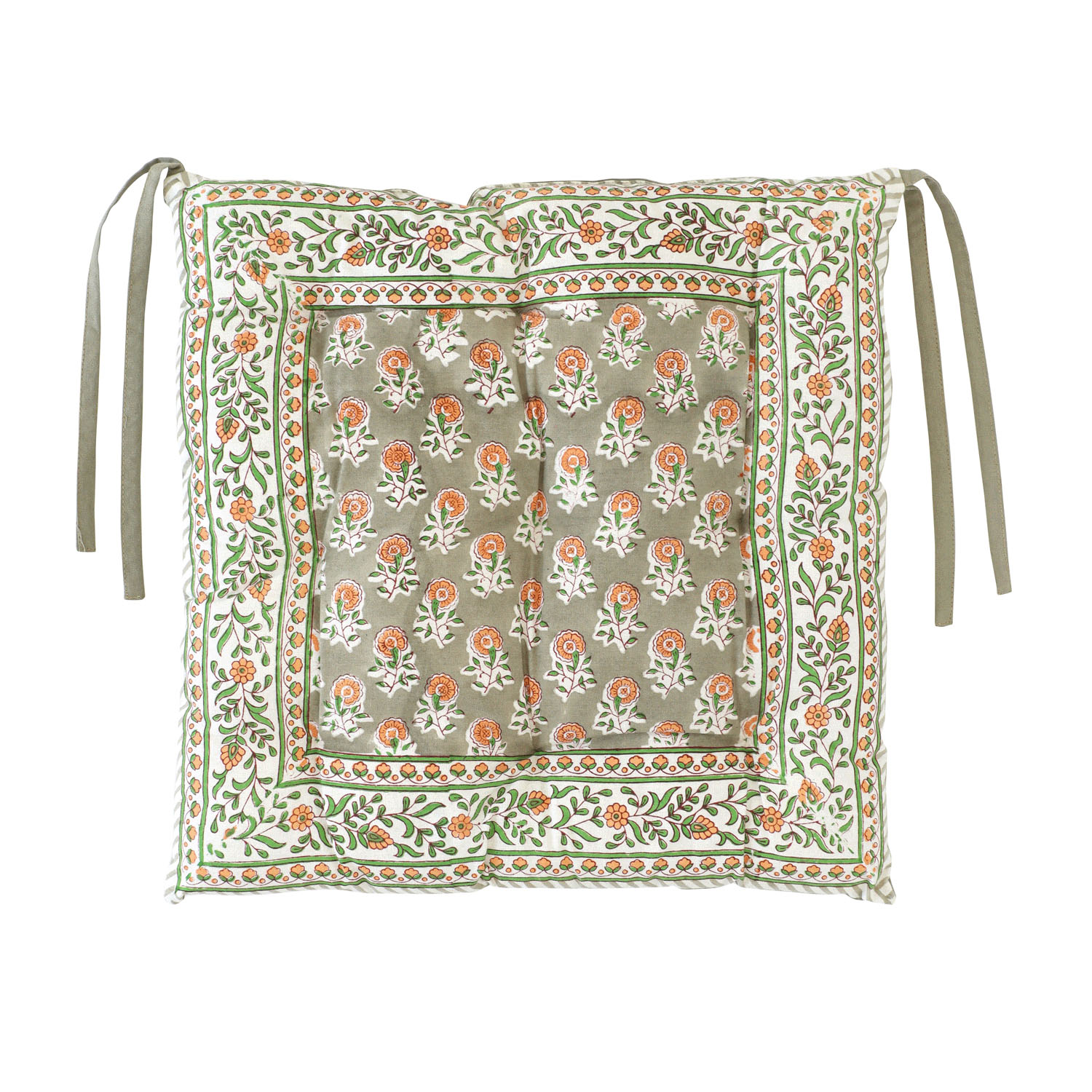 シートクッション  ボニータブロックプリント