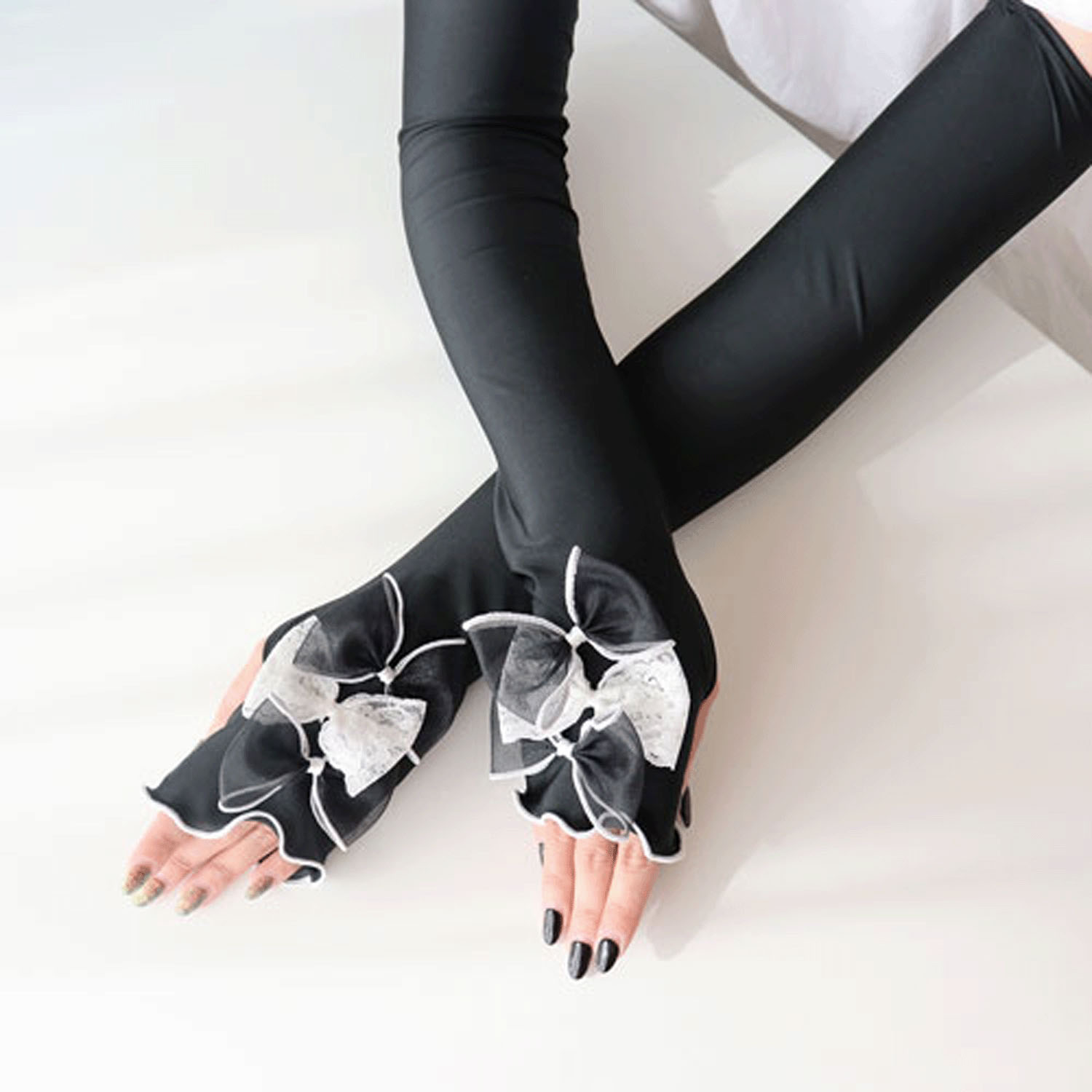 シアーリボン UVロング手袋 - 画像10