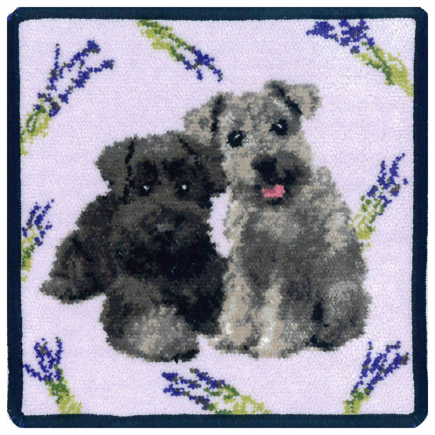 Enjeau（アーンジョー） Flower×Dog シュナウザー ハンカチ - 画像1