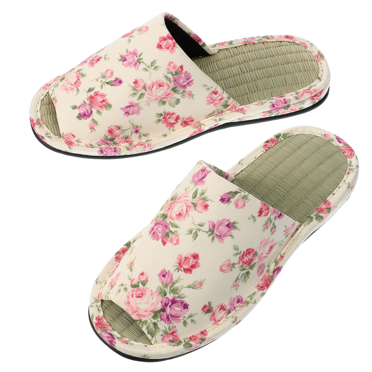 バラ柄畳中スリッパ - 画像2