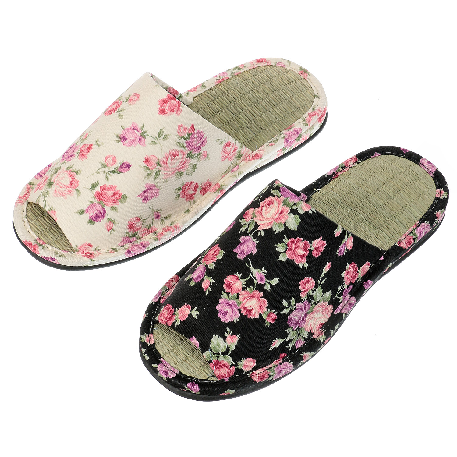 バラ柄畳中スリッパ - 画像1