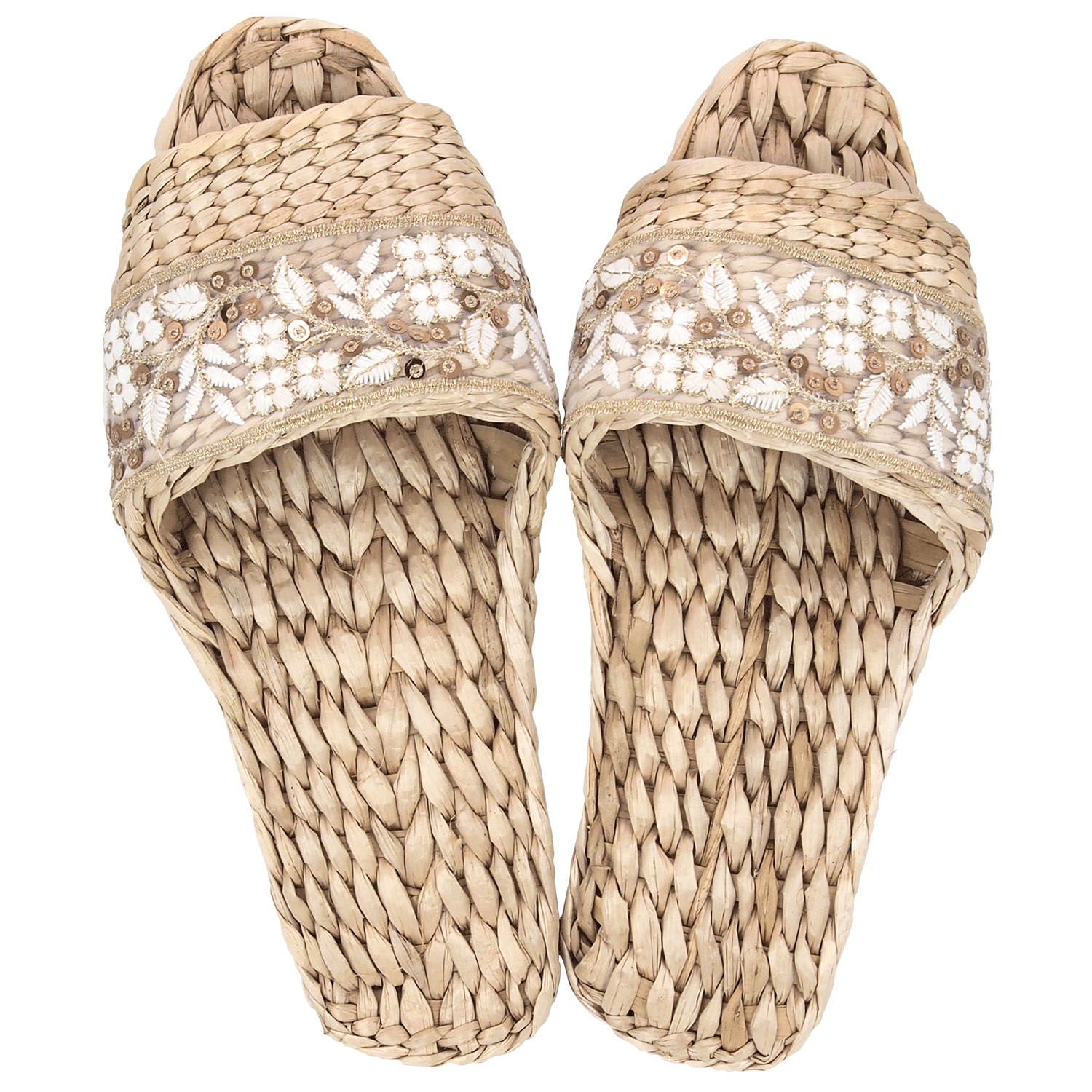 ガマスリッパ 刺繍リボン - 画像1