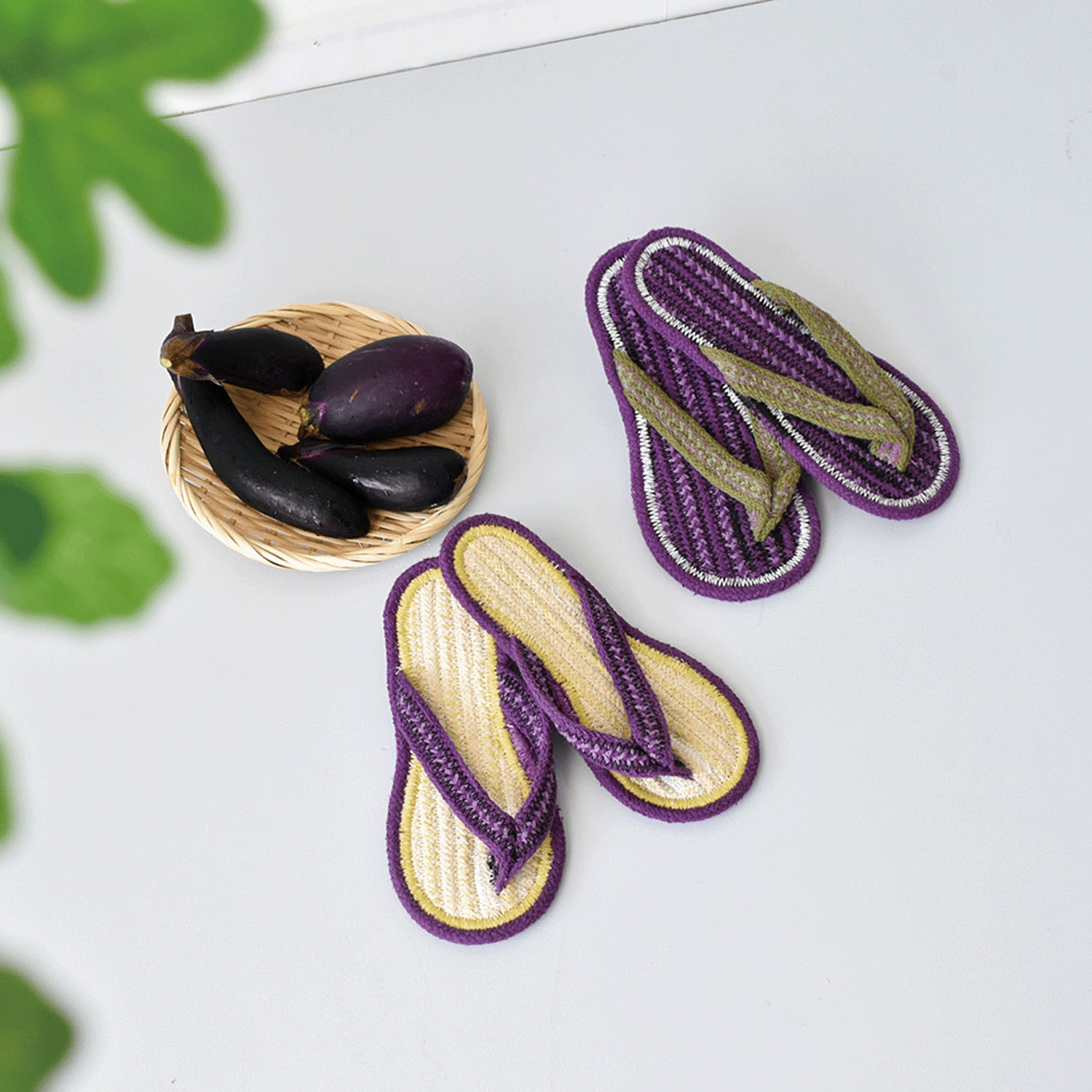 コットンサンダル ナスM - 画像1