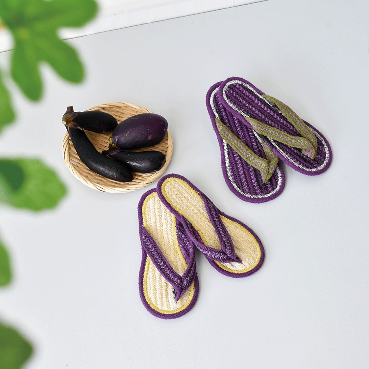 コットンサンダル ナスL - 画像1