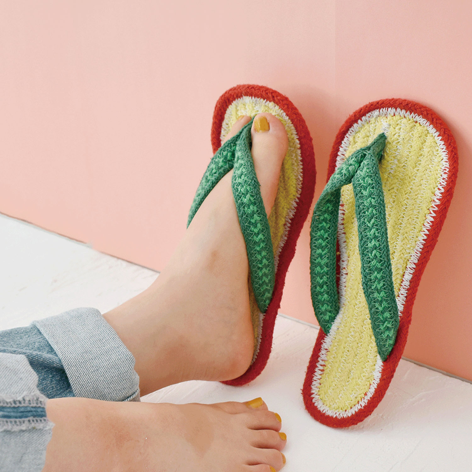 コットンサンダル リンゴ - 画像1