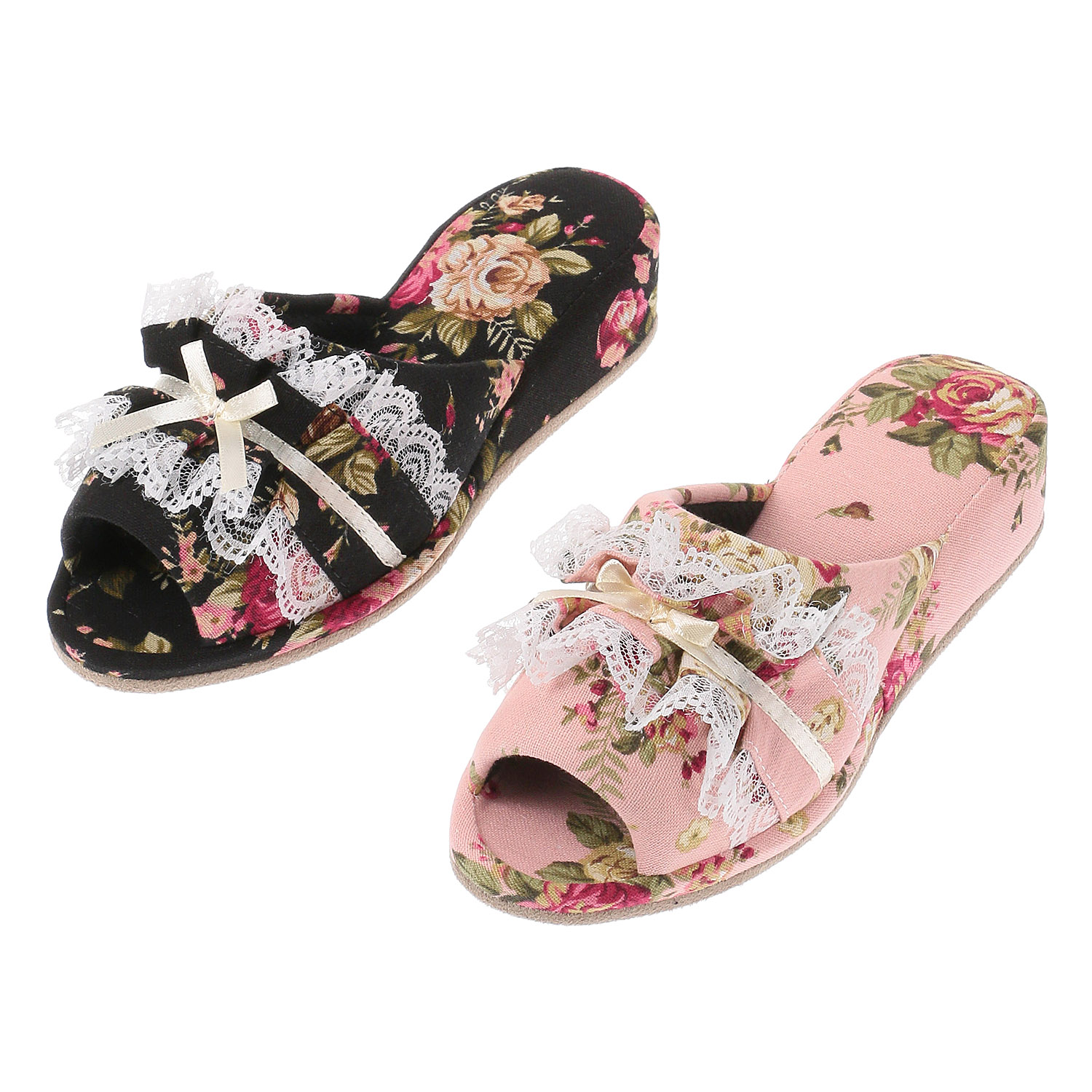 レースヒールスリッパ - 画像1