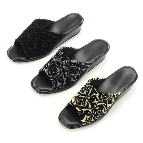 ローズフクレ ヒール付スリッパ