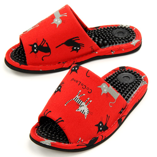 健康スリッパ 黒猫柄 - 画像6