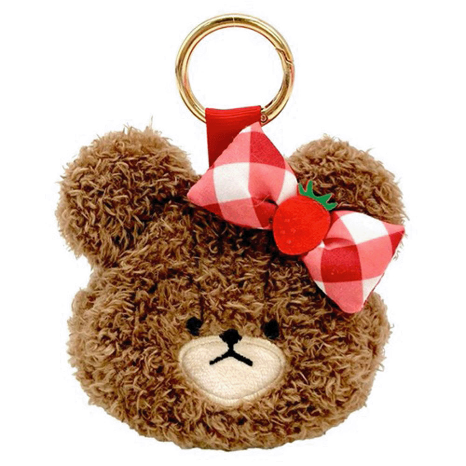 くまのがっこう ジャッキー フェイスミニポーチ いちご - 画像1