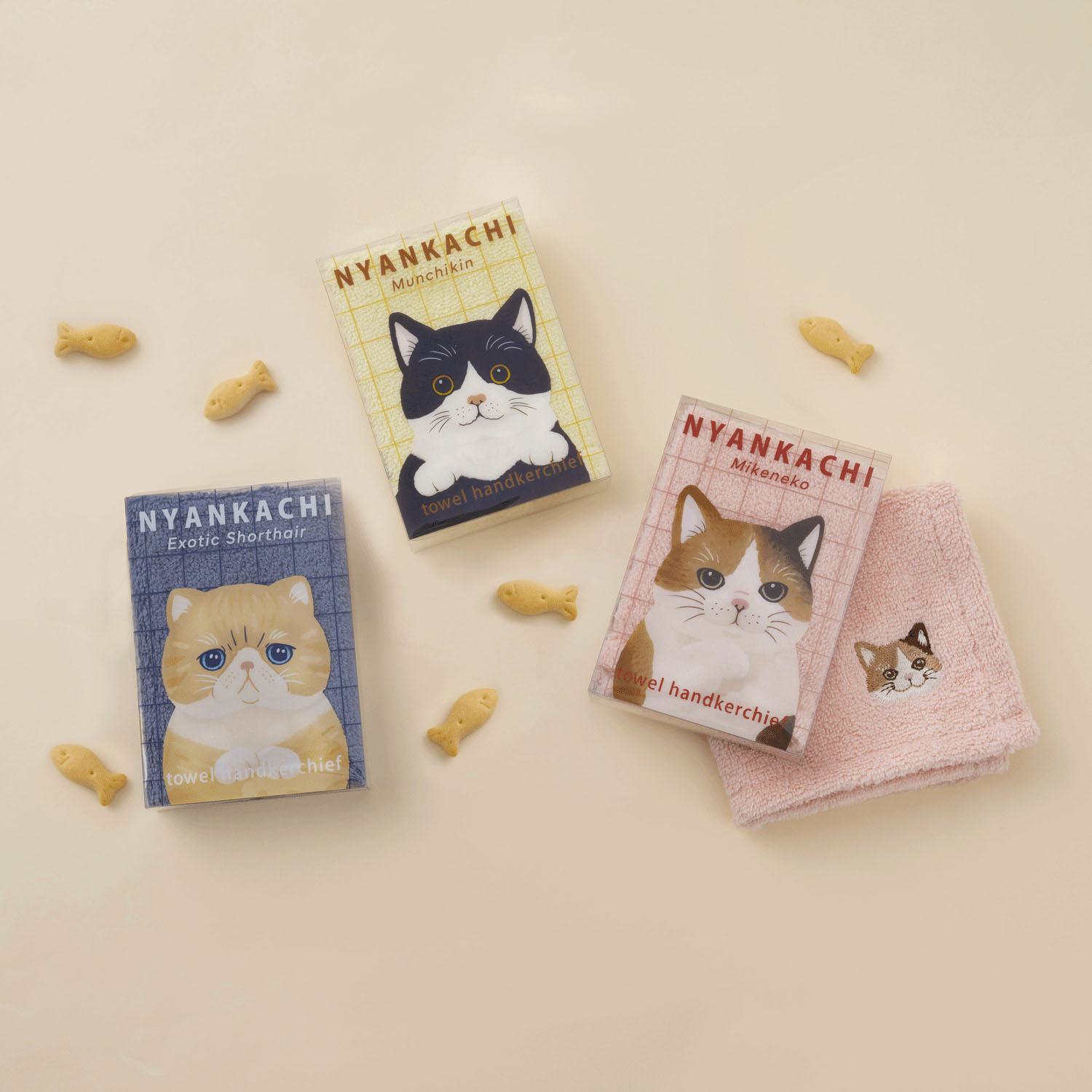 にゃんかち ハンカチタオル マンチカン - 画像5