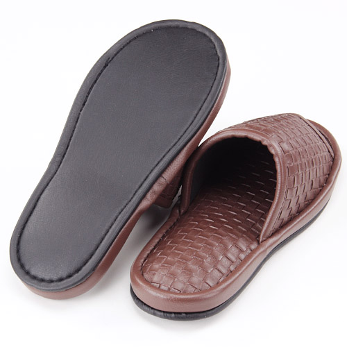 編み込みレザー紳士スリッパ - 画像2