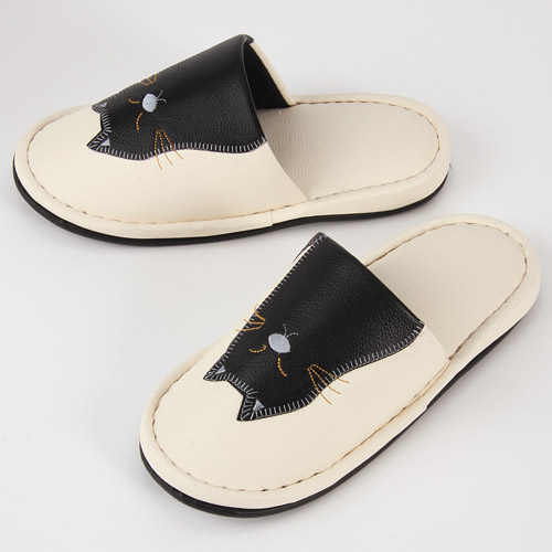 ネコ合皮スリッパ - 画像2